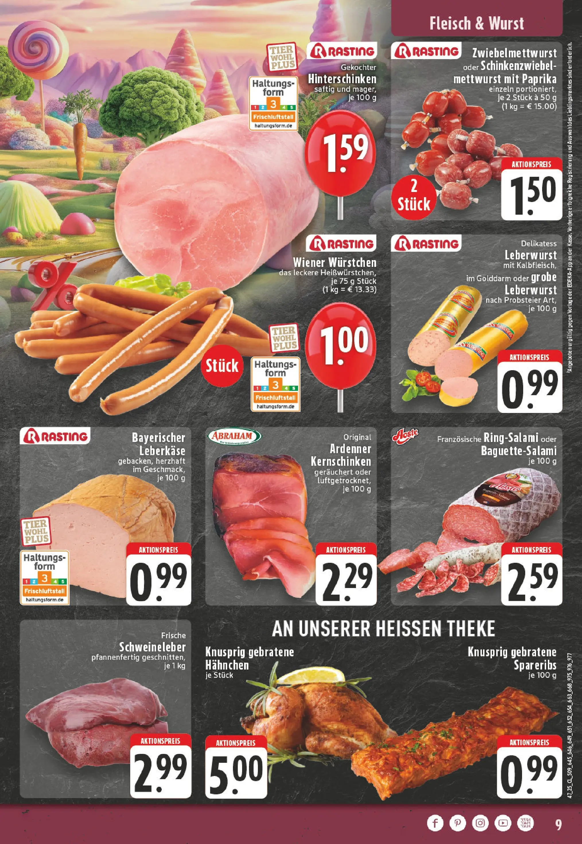 Edeka prospekt Moers - Asberg	 (ab 17.11.2025) » Angebote Online | Seite: 9 | Produkte: Hahnchen, Theke, Salami, Leberkase