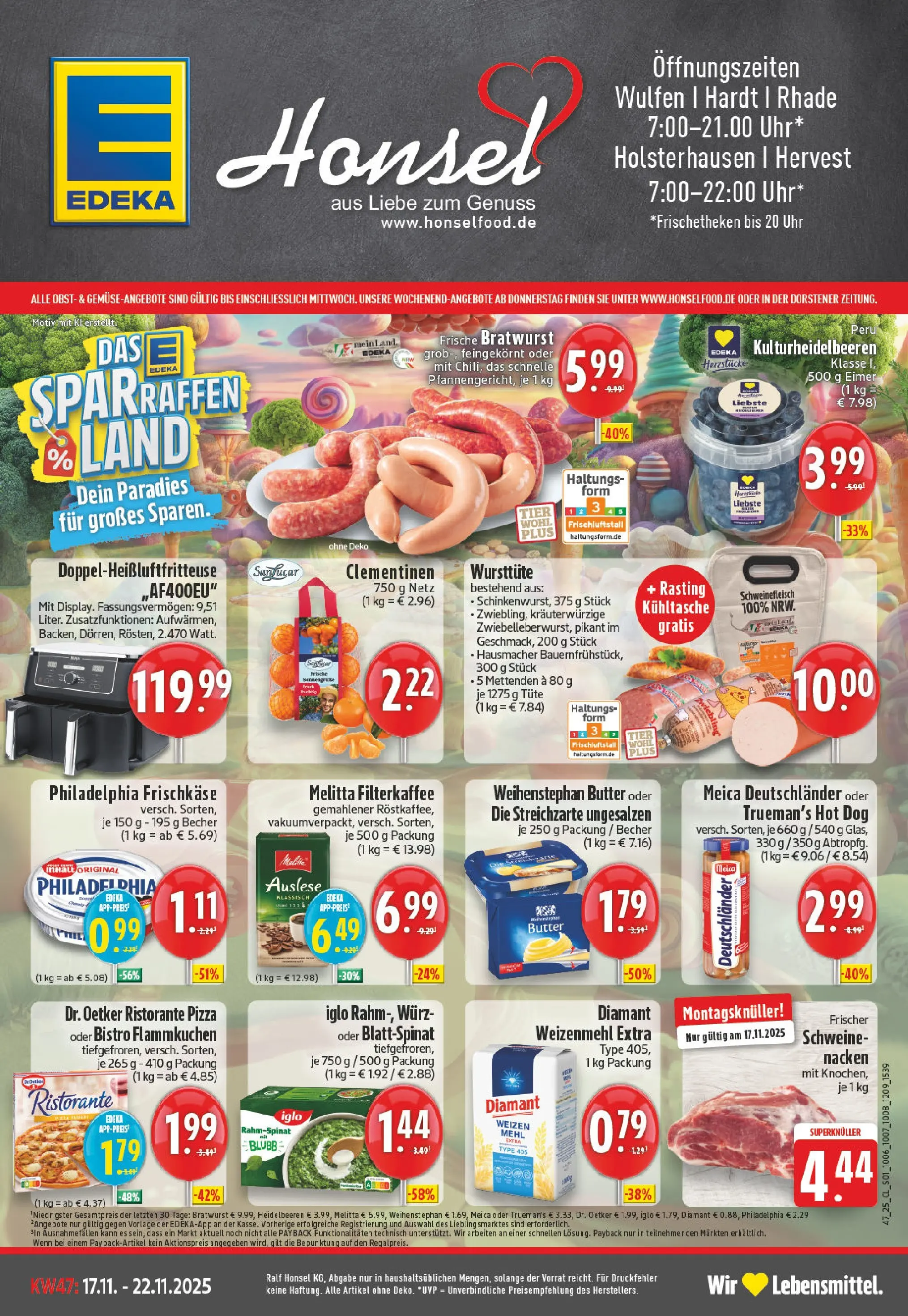 Edeka prospekt Dorsten	 (ab 17.11.2025) » Angebote Online | Seite: 1 | Produkte: Melitta, Mehl, Iglo, Schweinefleisch