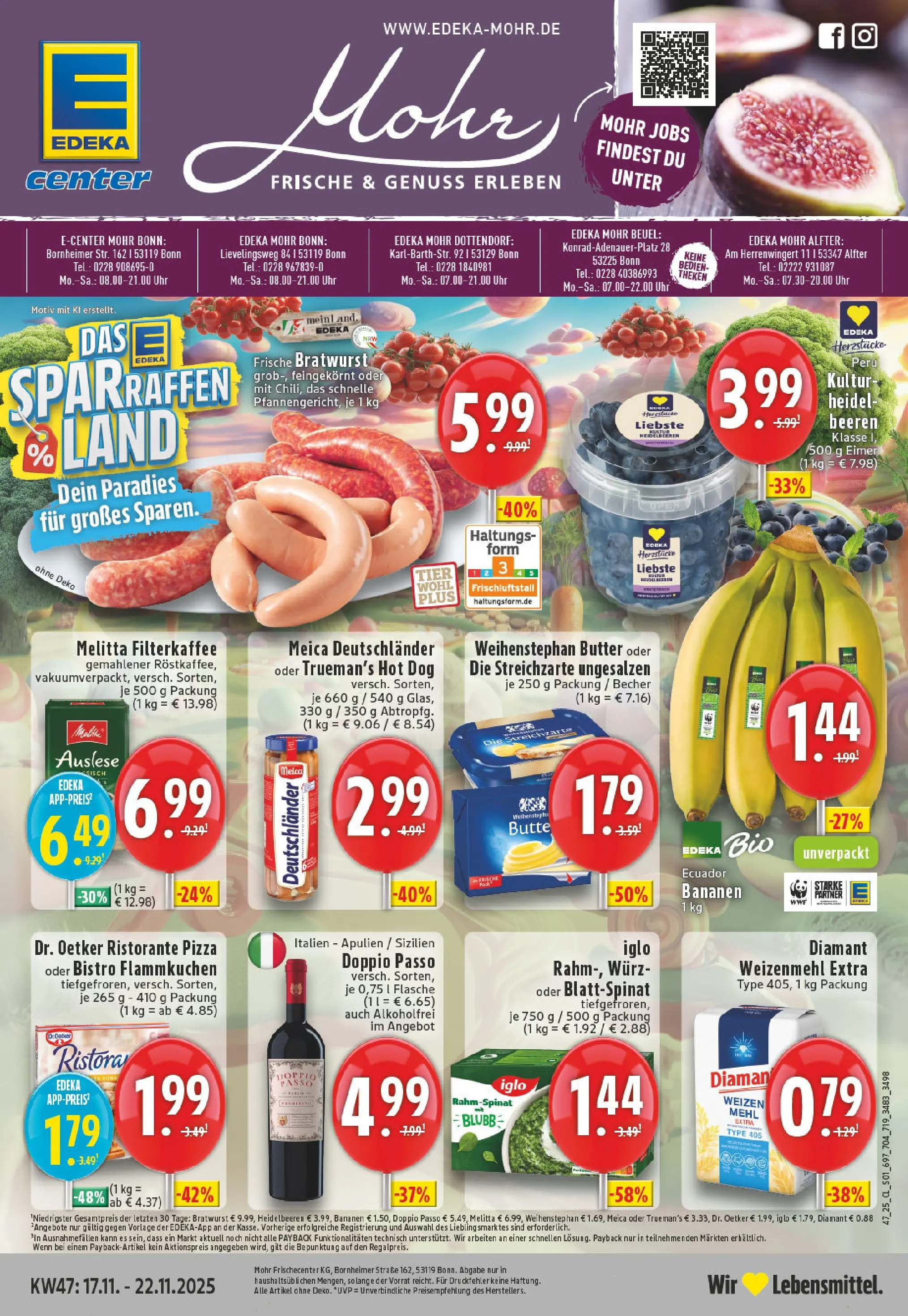 Edeka prospekt Bonn	 (ab 17.11.2025) » Angebote Online | Seite: 1 | Produkte: Mehl, Iglo, Weizenmehl, Pizza