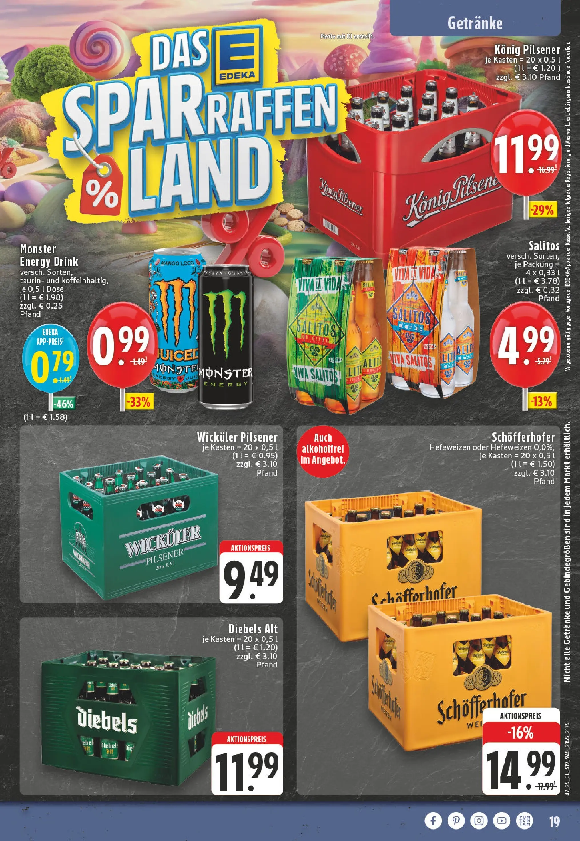 Edeka prospekt Monheim-Baumberg	 (ab 17.11.2025) » Angebote Online | Seite: 19 | Produkte: Konig pilsener, Energy, Mango, Diebels