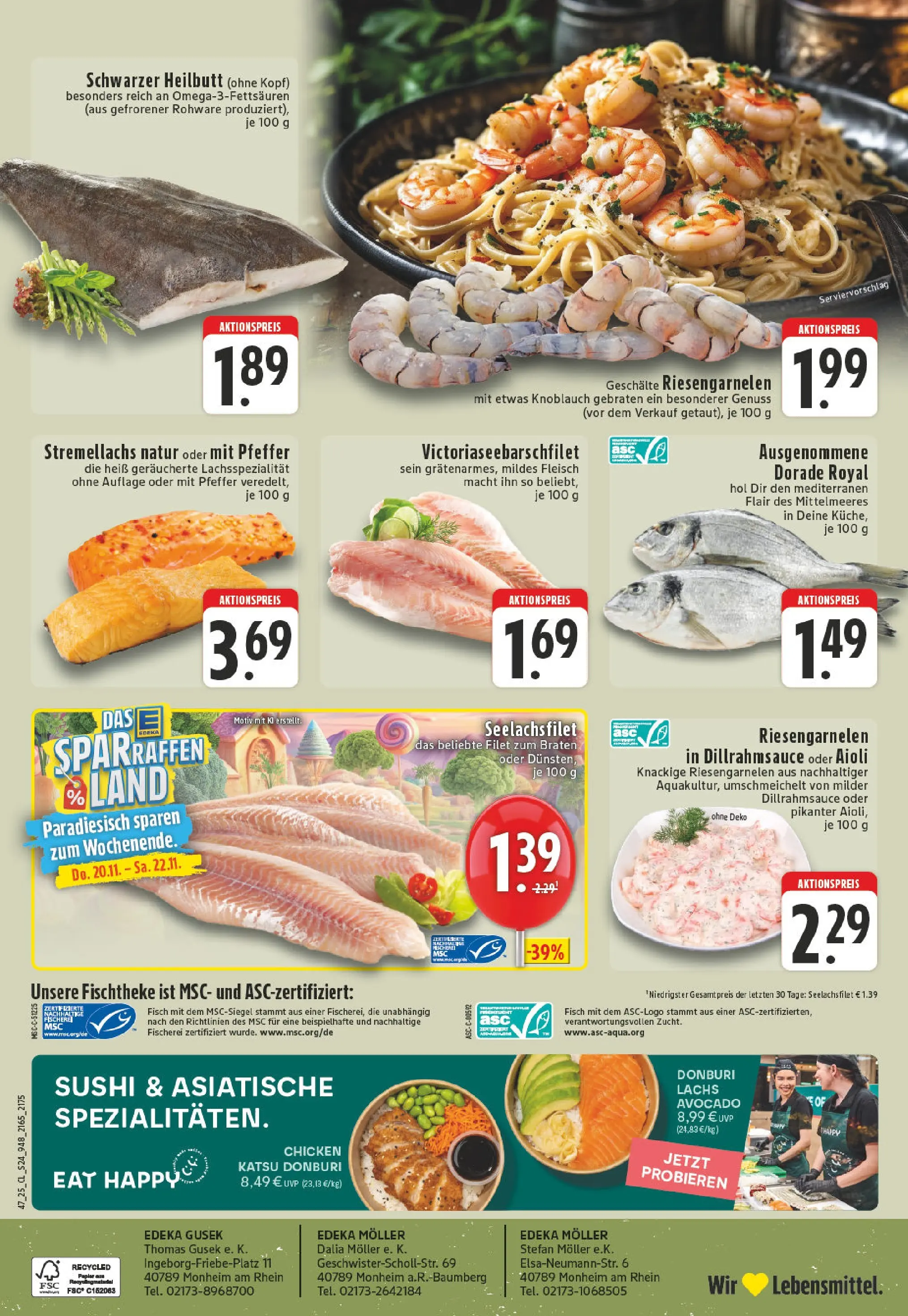 Edeka prospekt Monheim-Baumberg	 (ab 17.11.2025) » Angebote Online | Seite: 24 | Produkte: Lachs, Pfeffer, Knoblauch, Fleisch