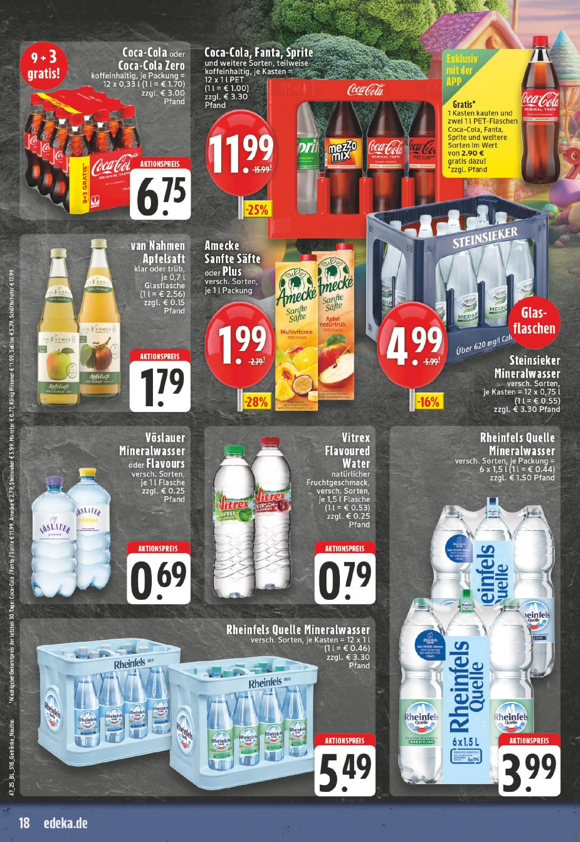 Edeka prospekt Winterberg-Zueschen	 (ab 17.11.2025) » Angebote Online | Seite: 18 | Produkte: Coca cola, Mineralwasser, Monster, Rheinfels quelle