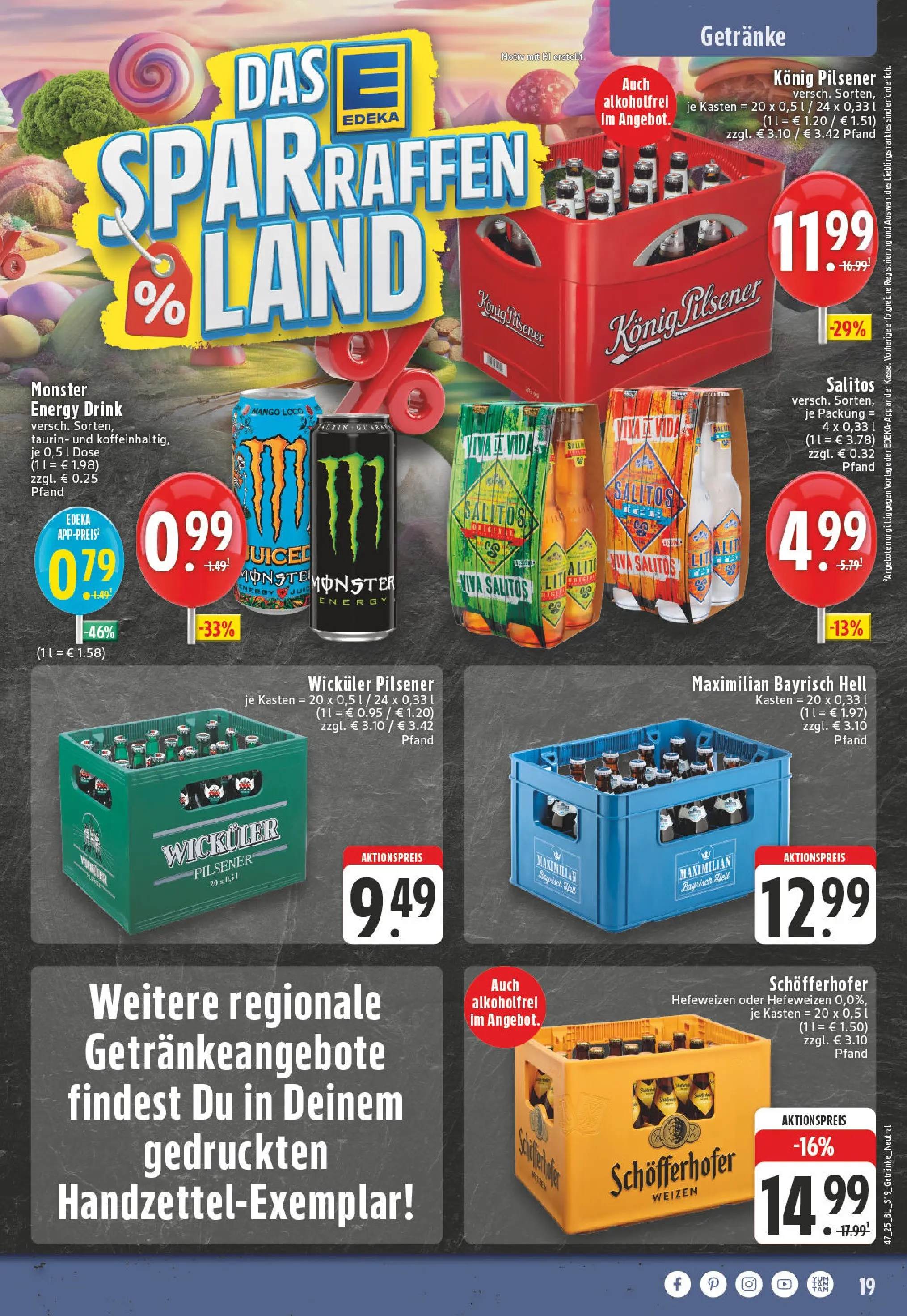 Edeka prospekt Winterberg-Zueschen	 (ab 17.11.2025) » Angebote Online | Seite: 19 | Produkte: Konig pilsener, Energy, Monster, Mango