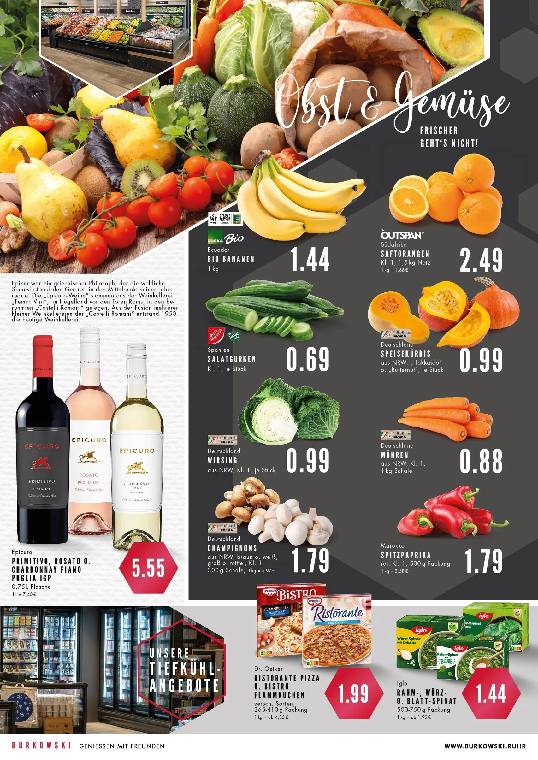 Edeka prospekt Essen	 (ab 17.11.2025) » Angebote Online | Seite: 6 | Produkte: Ristorante, Bananen, Gemüse, Pizza