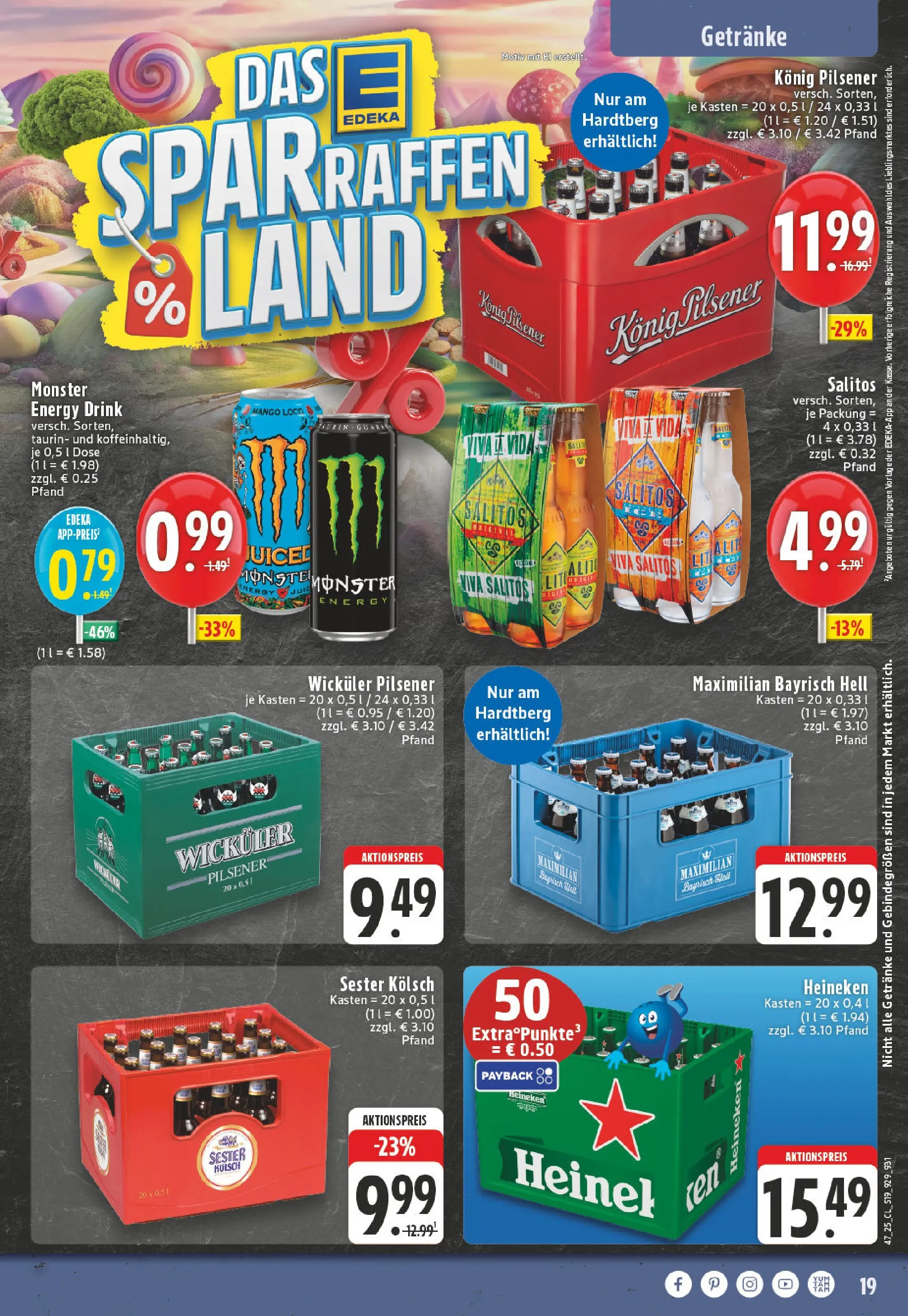 Edeka prospekt Bonn	 (ab 17.11.2025) » Angebote Online | Seite: 19 | Produkte: Konig pilsener, Energy, Heineken, Monster