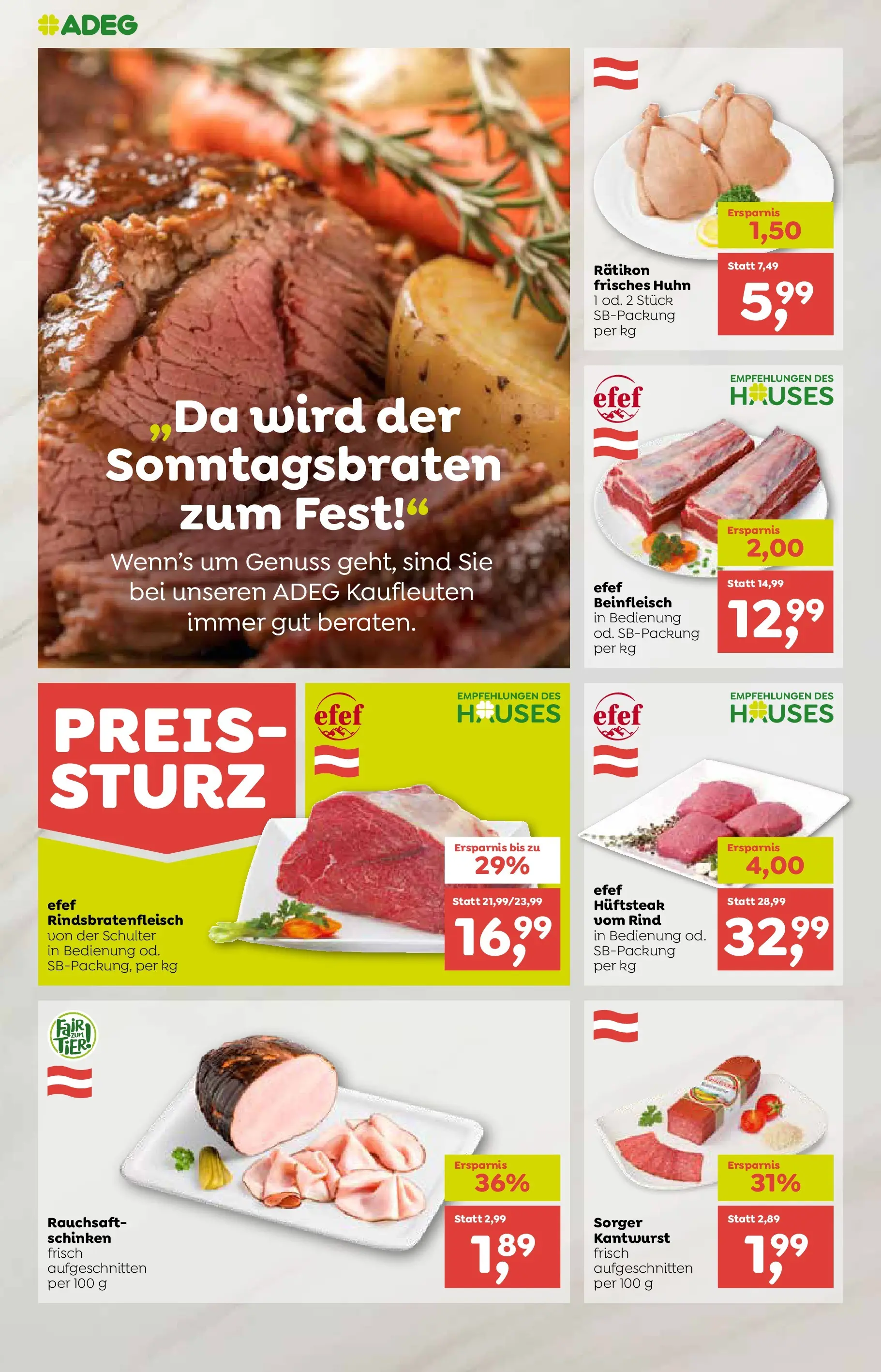 ADEG Wolfurt von 20.11.2025 - Aktuelle Angebote | Seite: 4 | Produkte: Schinken