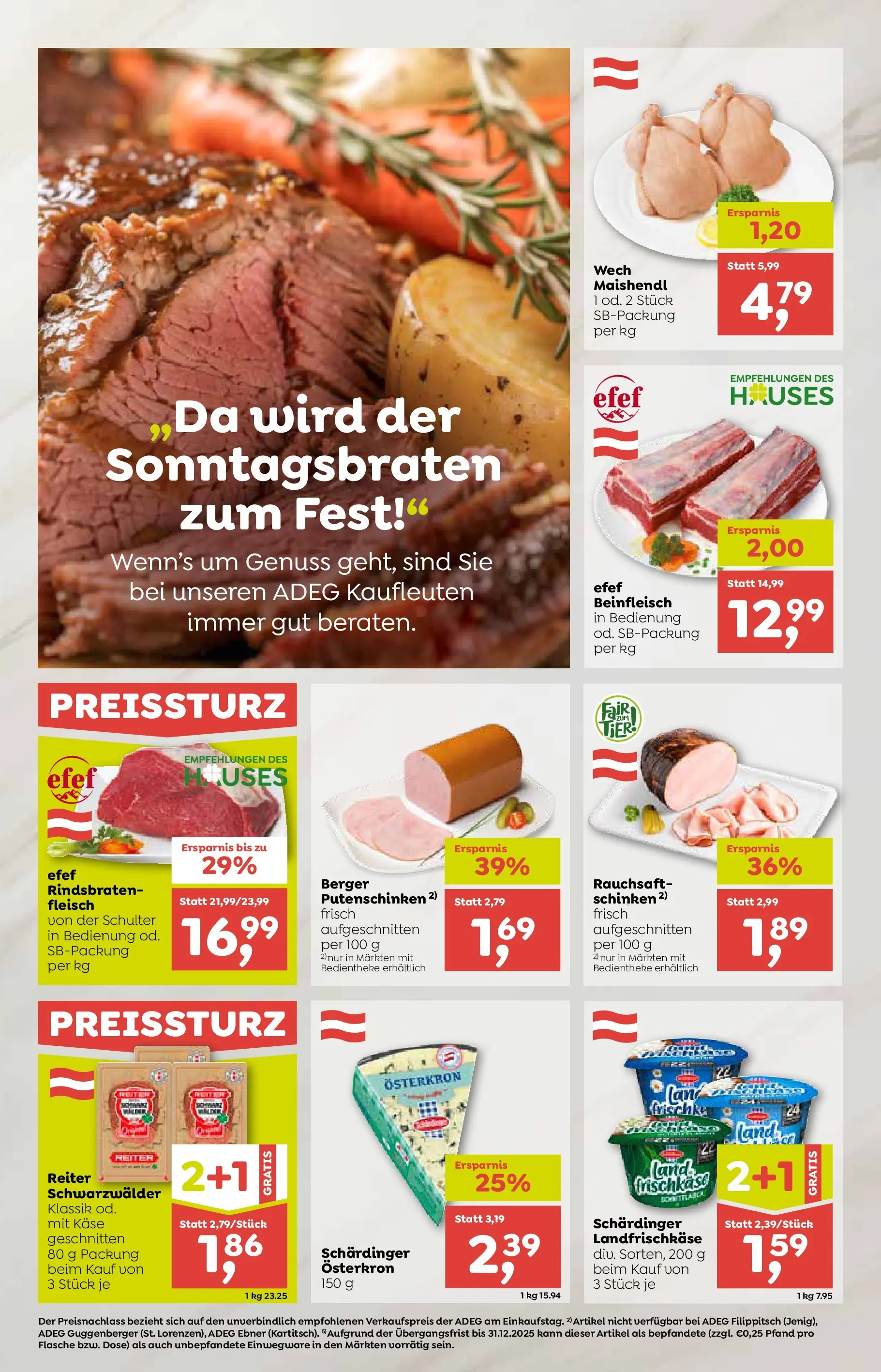 ADEG Hohenberg von 20.11.2025 - Aktuelle Angebote | Seite: 2 | Produkte: Käse