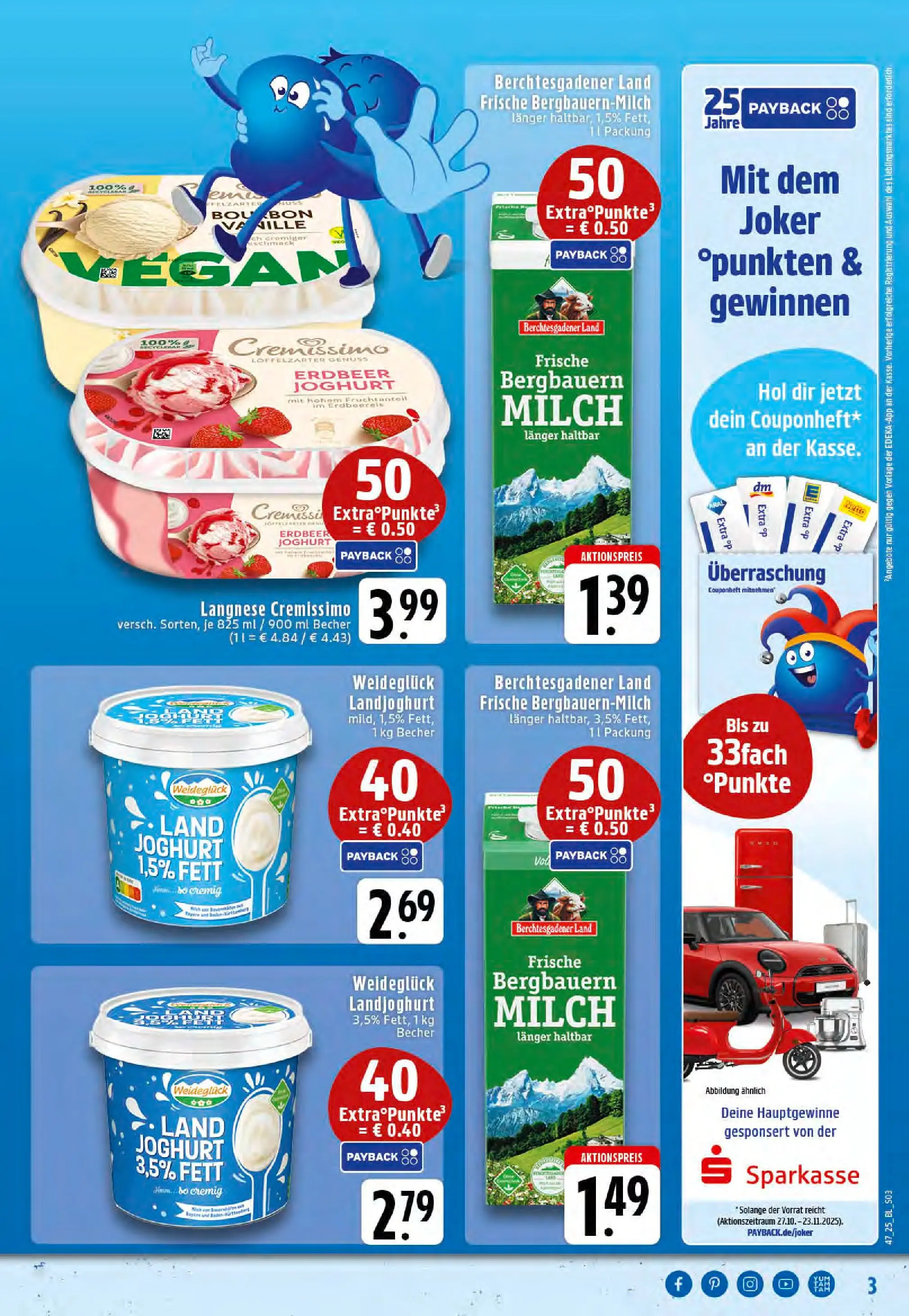 Edeka prospekt Recke	 (ab 17.11.2025) » Angebote Online | Seite: 3 | Produkte: Langnese, Langnese cremissimo, Cremissimo, Milch