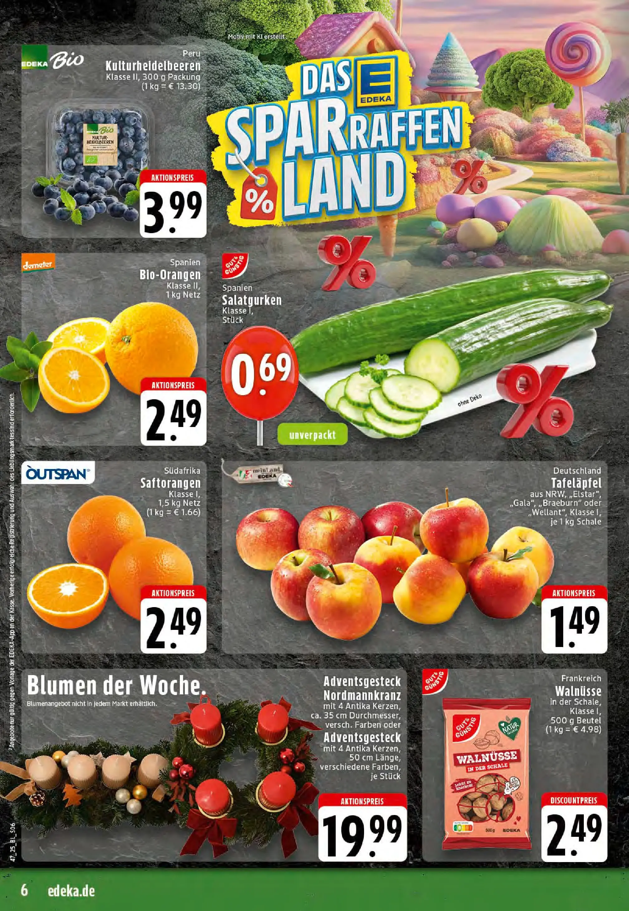 Edeka prospekt Recke	 (ab 17.11.2025) » Angebote Online | Seite: 6 | Produkte: Walnüsse, Blumen, Heidelbeeren