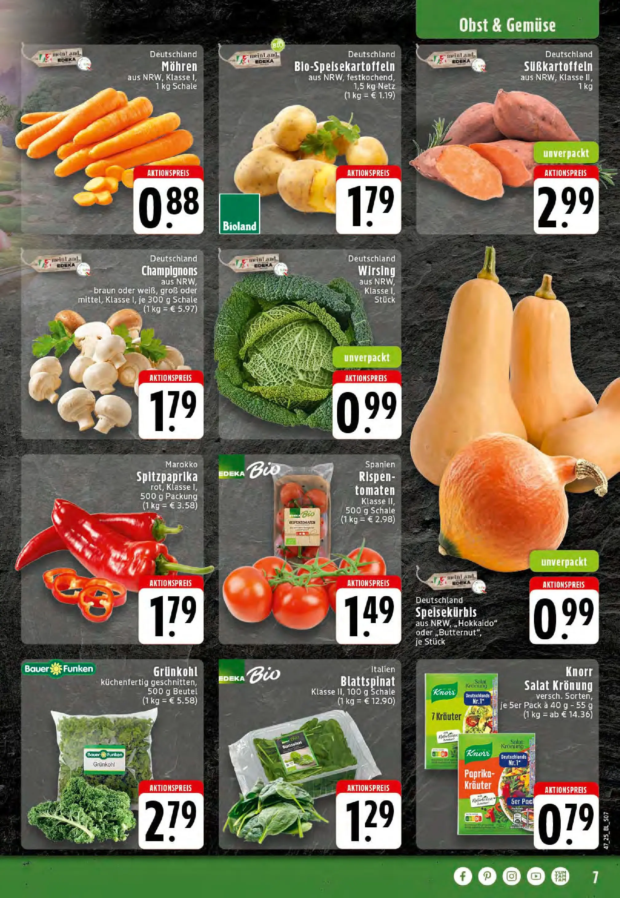 Edeka prospekt Recke	 (ab 17.11.2025) » Angebote Online | Seite: 7 | Produkte: Dressing, Tomaten, Knorr, Champignons