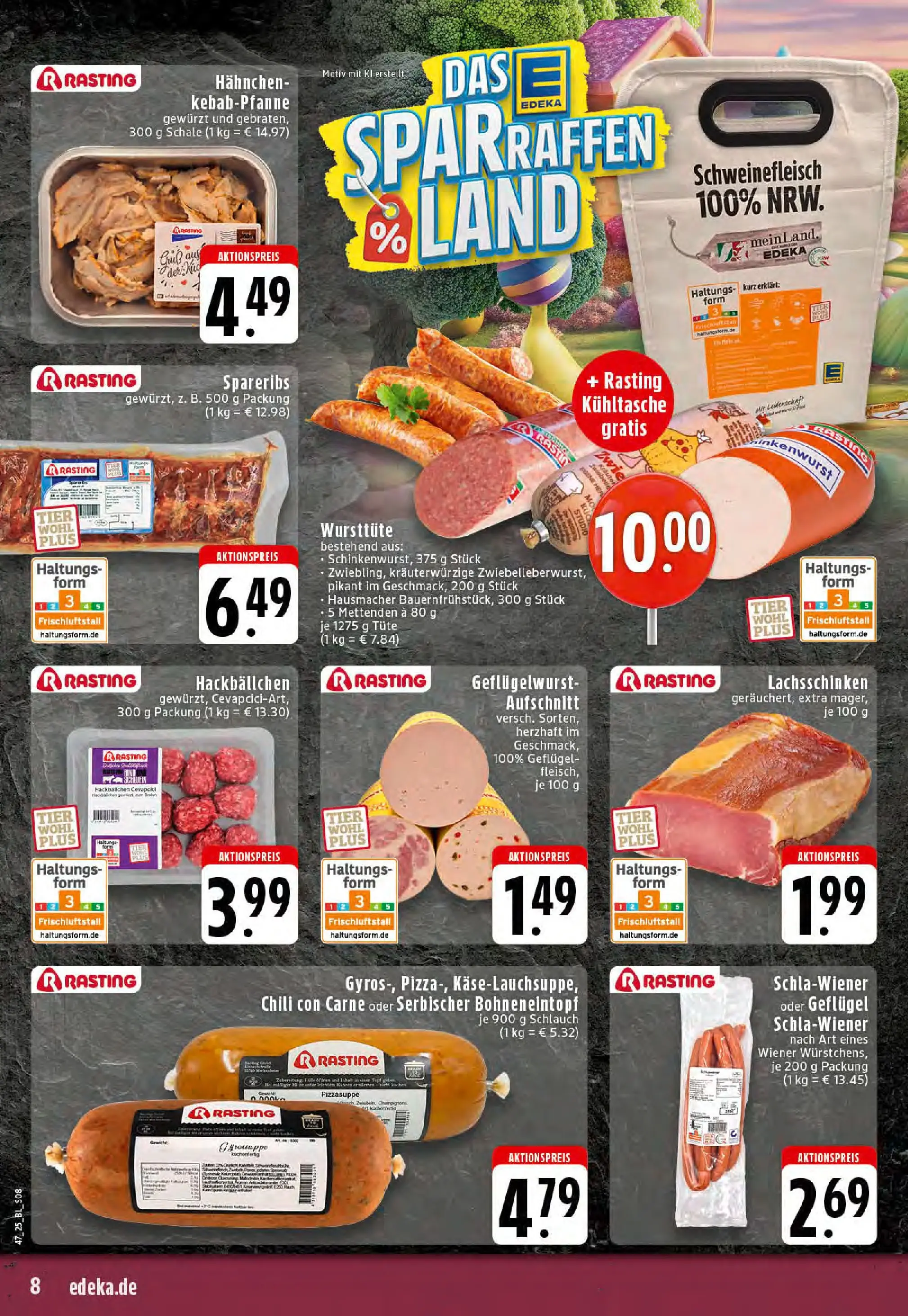 Edeka prospekt Recke	 (ab 17.11.2025) » Angebote Online | Seite: 8 | Produkte: Hahnchen, Cevapcici, Chili, Schweinefleisch