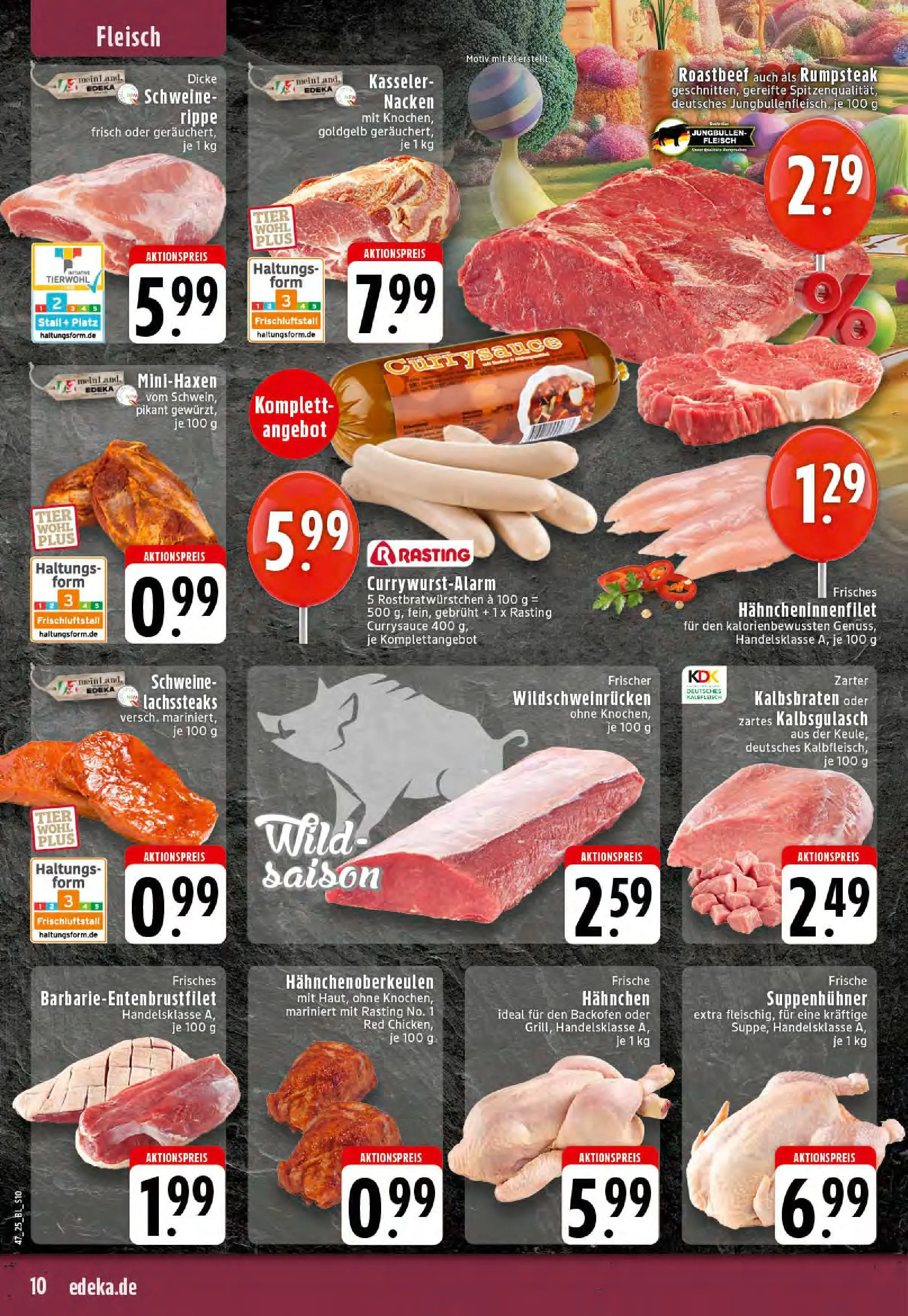 Edeka prospekt Recke	 (ab 17.11.2025) » Angebote Online | Seite: 10 | Produkte: Hahnchen, Backofen, Steak, Fleisch