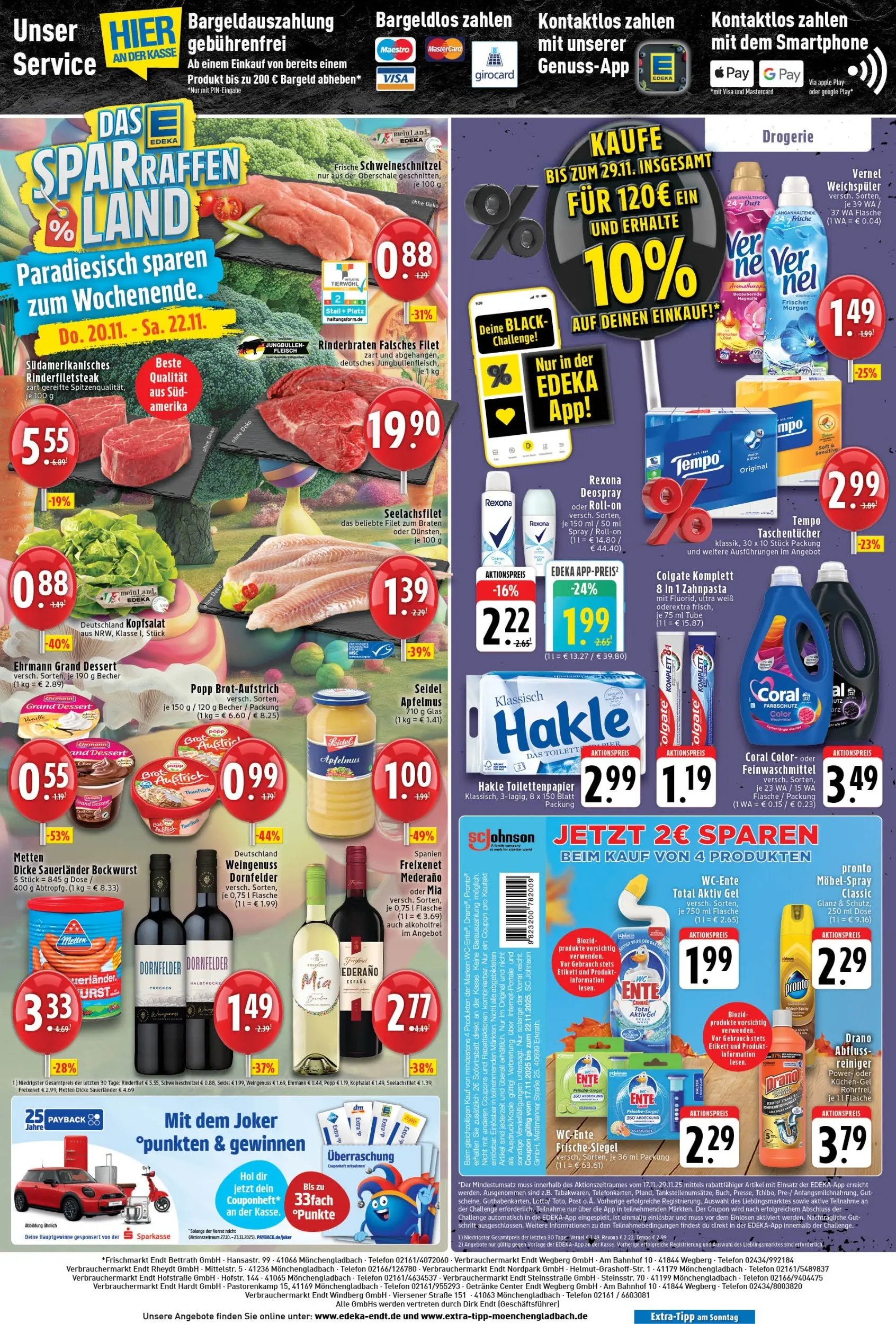 Edeka prospekt Mönchengladbach	 (ab 17.11.2025) » Angebote Online | Seite: 8 | Produkte: Dicke sauerlander bockwurst, Ehrmann grand dessert, Rinderfilet, Ente
