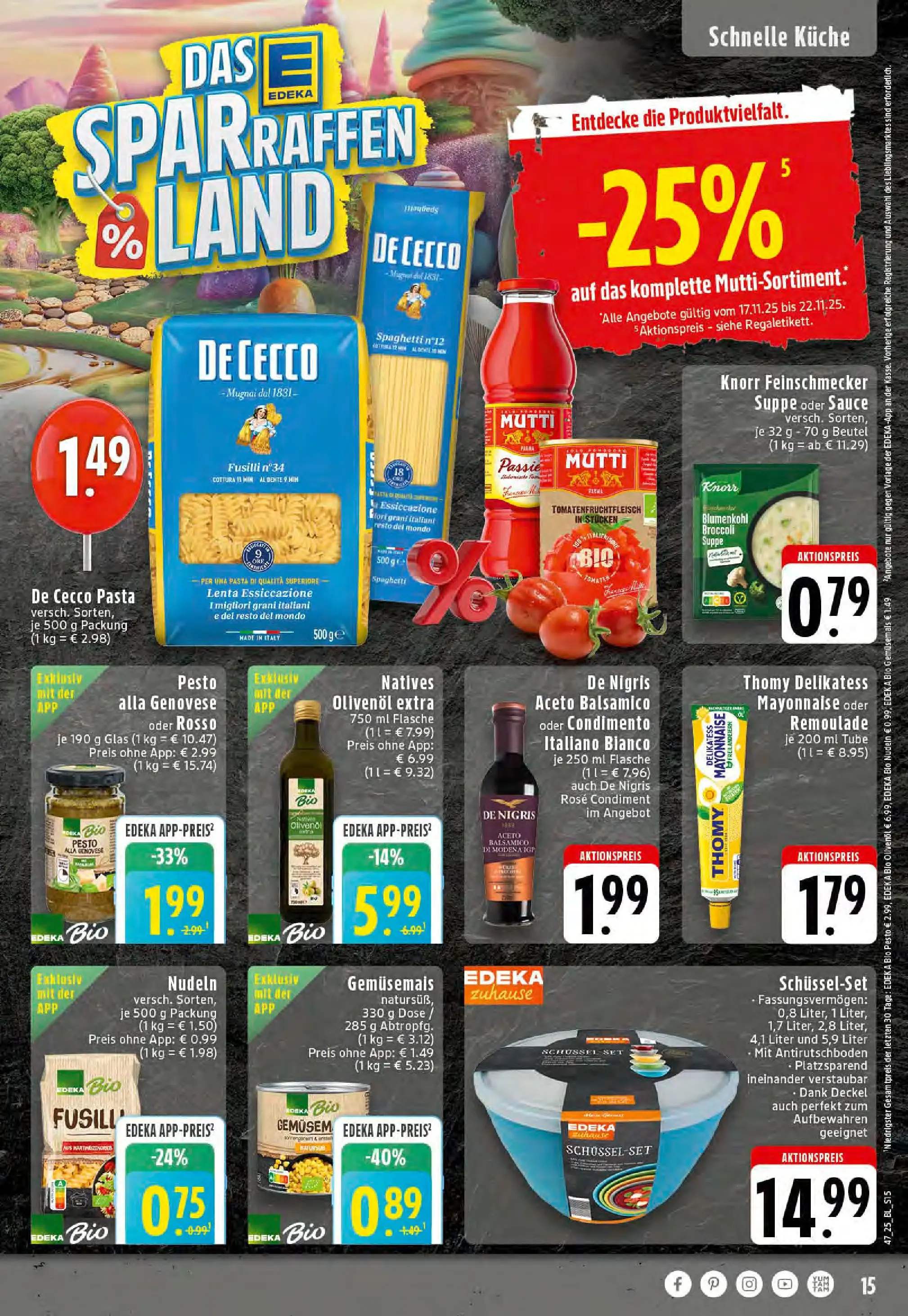 Edeka prospekt Recke	 (ab 17.11.2025) » Angebote Online | Seite: 15 | Produkte: Balsamico, Olivenol, Tomaten, Blumenkohl