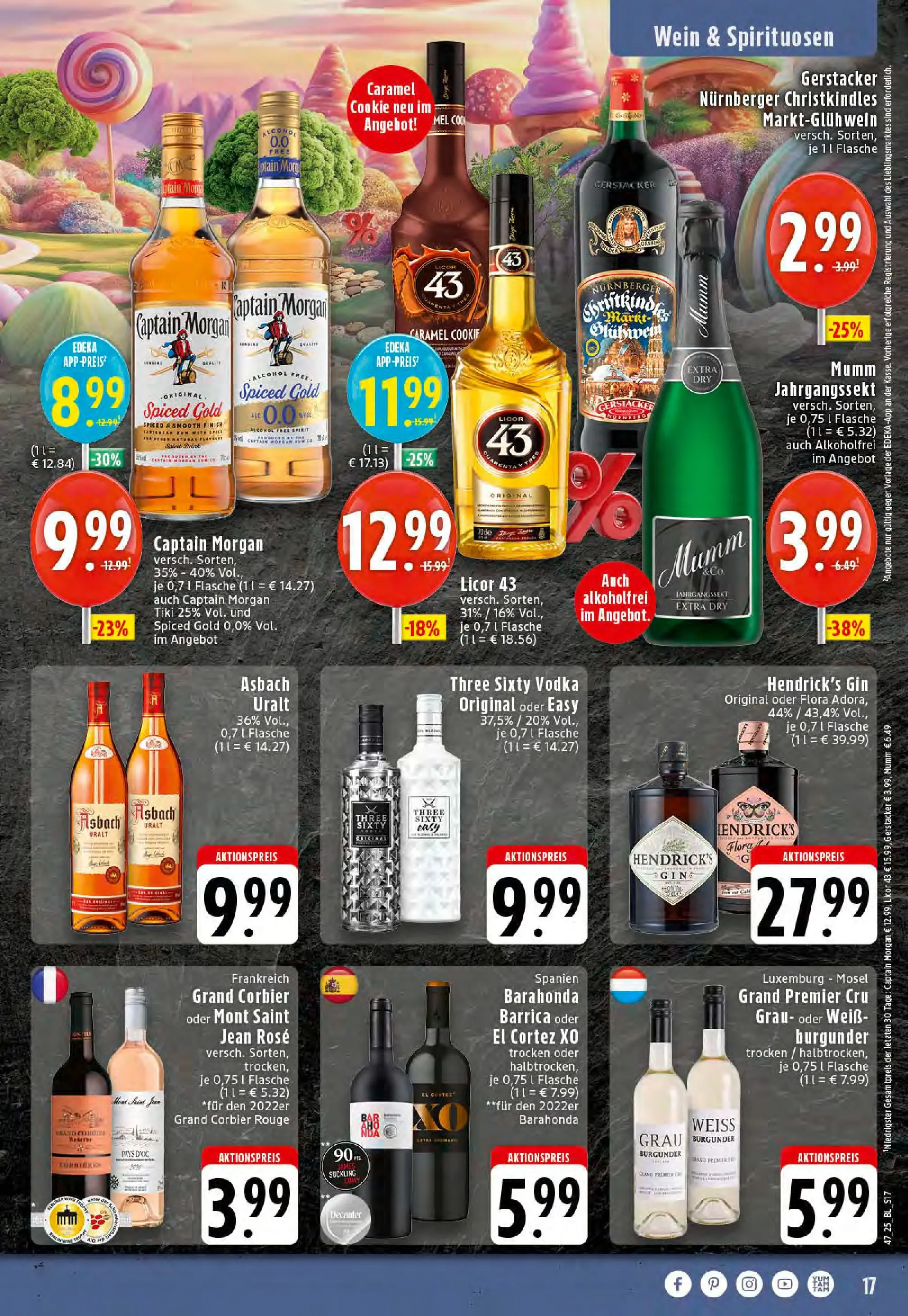 Edeka prospekt Recke	 (ab 17.11.2025) » Angebote Online | Seite: 17 | Produkte: Finish, Wein, Gin, Asbach