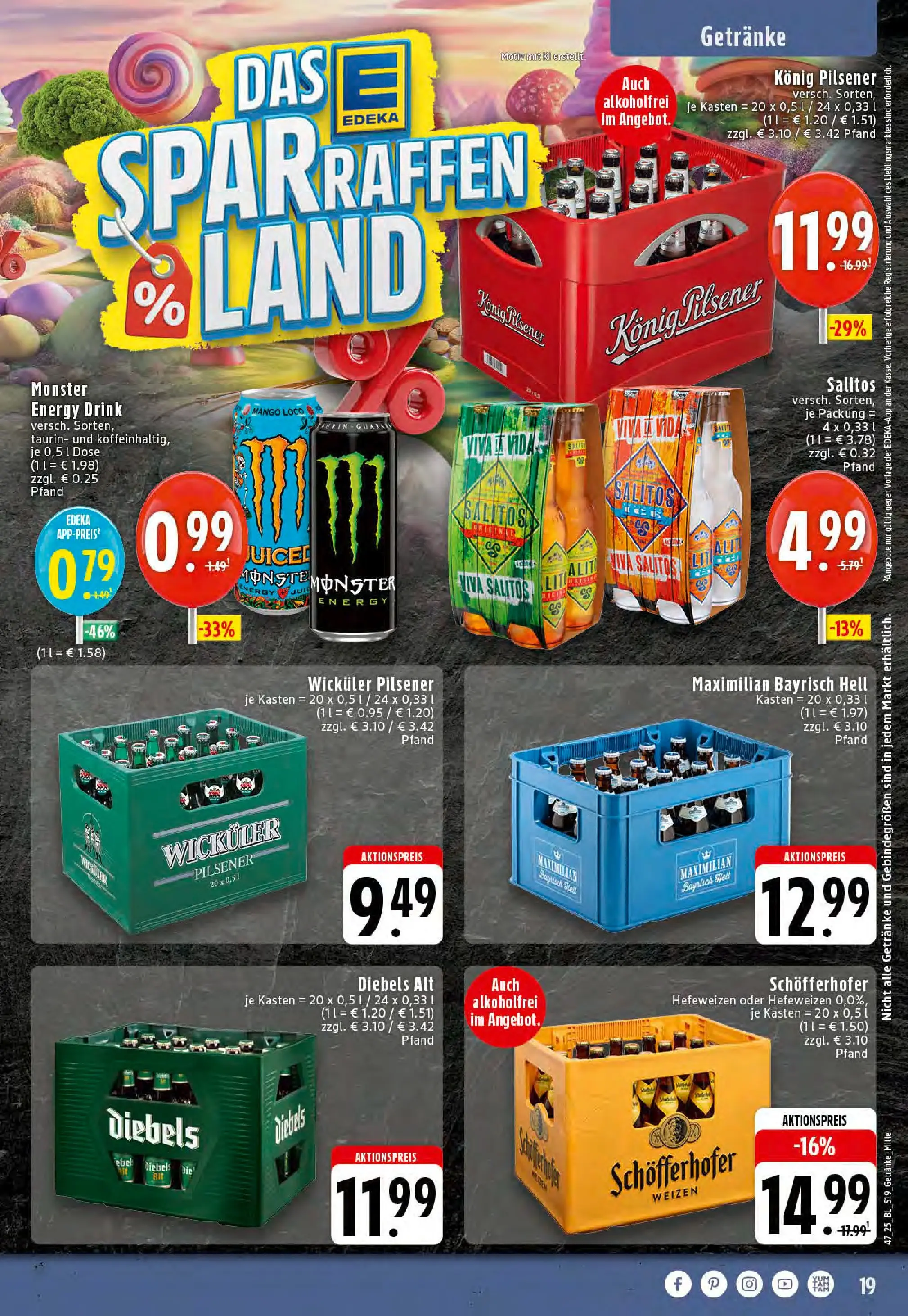 Edeka prospekt Stolberg	 (ab 17.11.2025) » Angebote Online | Seite: 19 | Produkte: Konig pilsener, Monster, Mango, Diebels