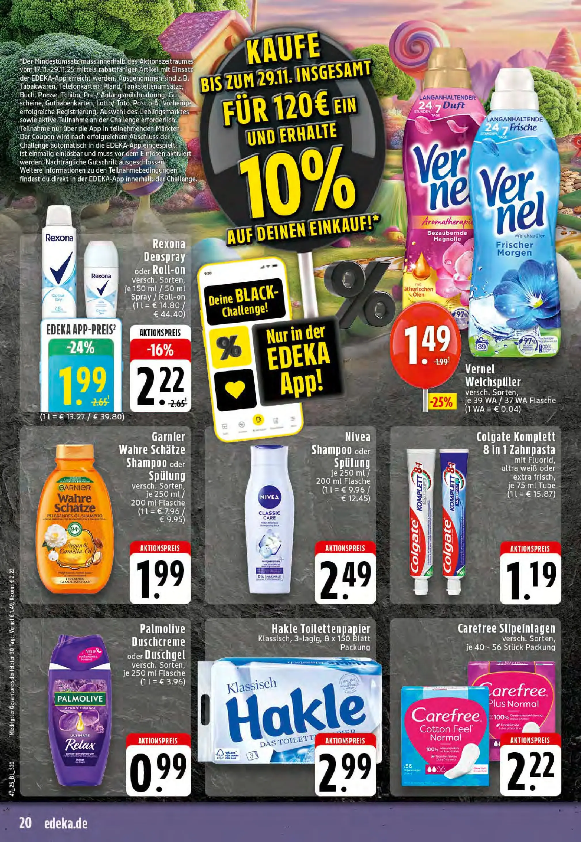 Edeka prospekt Recke	 (ab 17.11.2025) » Angebote Online | Seite: 20 | Produkte: Spülung, Duschgel, Weichspüler, Vernel