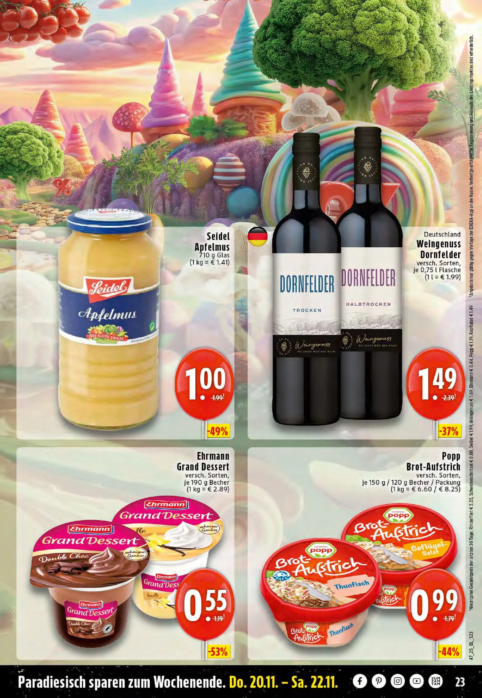 Edeka prospekt Recke	 (ab 17.11.2025) » Angebote Online | Seite: 23 | Produkte: Rinderfilet, Apple, Brot, Salat