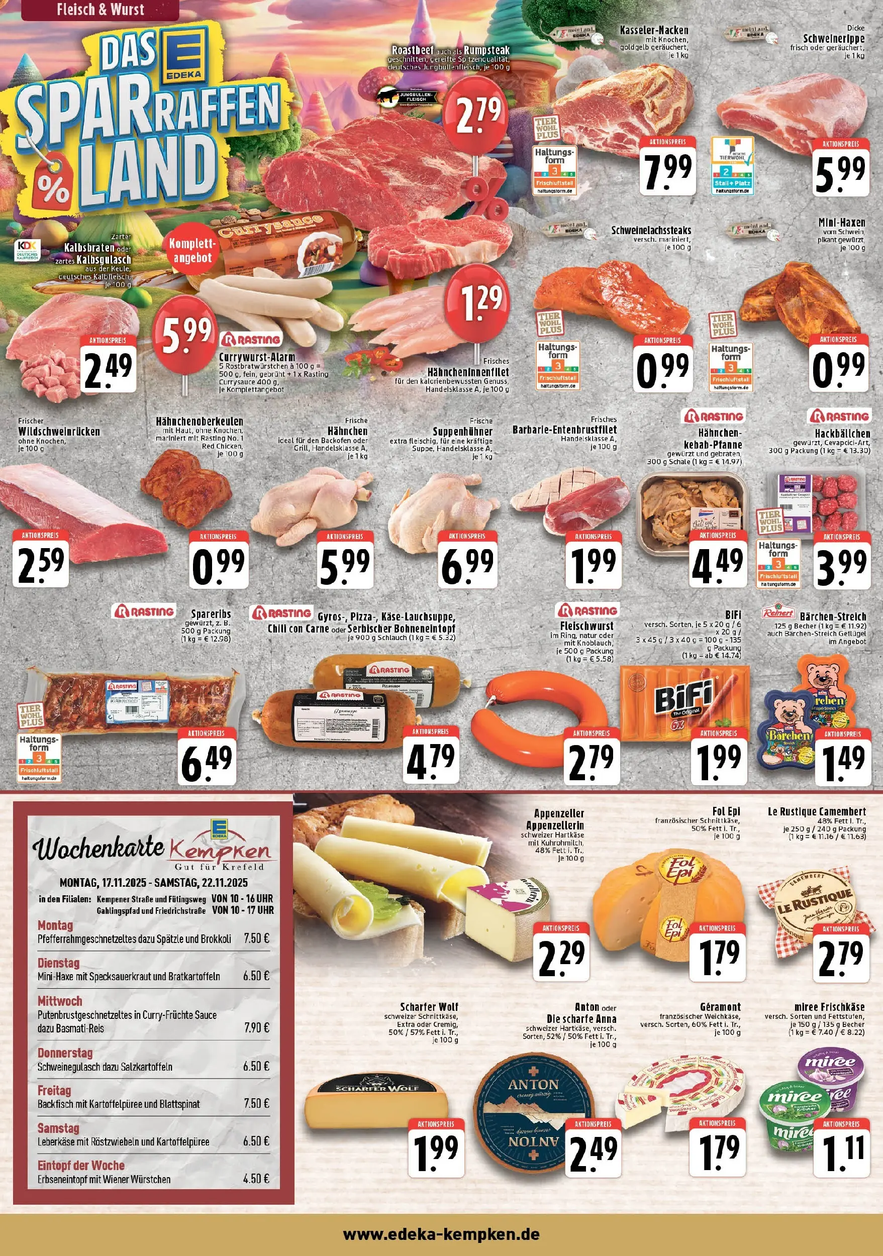 Edeka prospekt Krefeld - Hüls	 (ab 17.11.2025) » Angebote Online | Seite: 2 | Produkte: Rumpsteak, Hahnchen, Salami, Fleisch