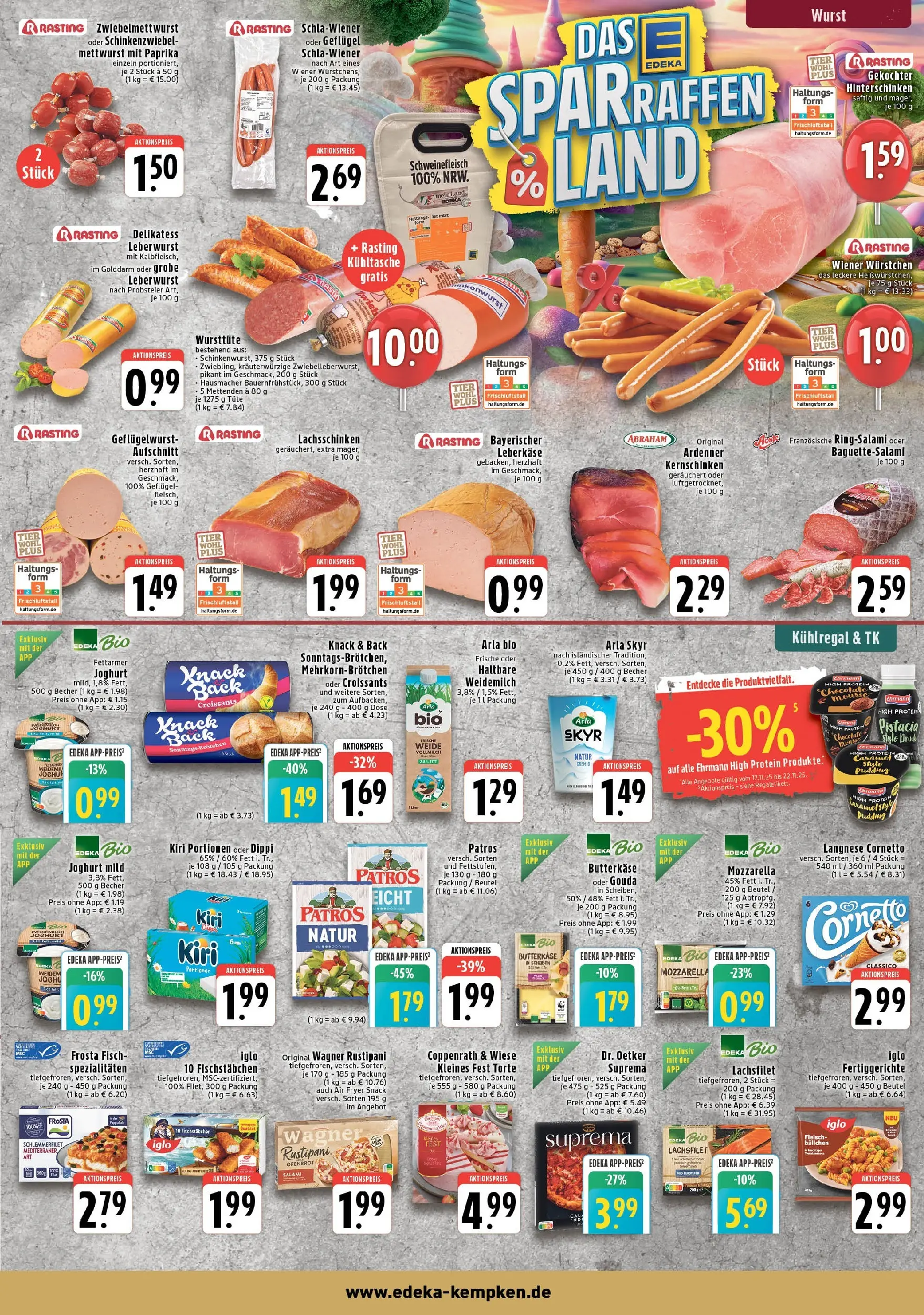 Edeka prospekt Krefeld - Hüls	 (ab 17.11.2025) » Angebote Online | Seite: 3 | Produkte: Arla skyr, Fischstabchen, Paprika, Wurst