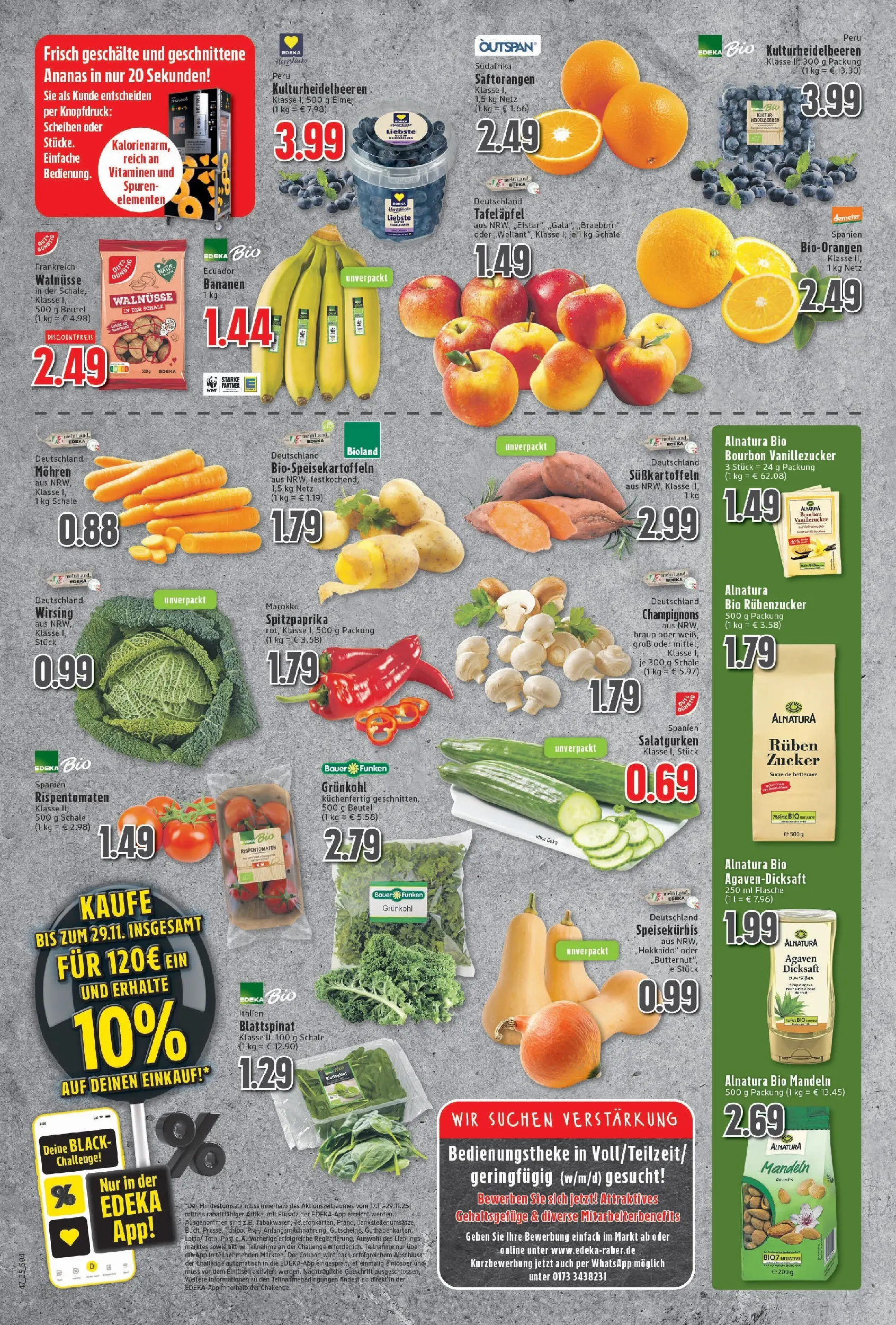 Edeka prospekt Neukirchen-Vluyn	 (ab 17.11.2025) » Angebote Online | Seite: 4 | Produkte: Bananen, Mohren, Champignons, Zucker