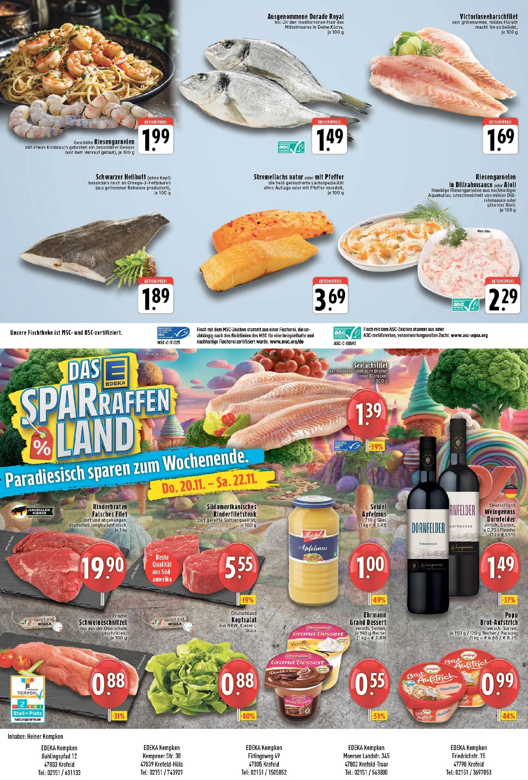 Edeka prospekt Krefeld - Hüls	 (ab 17.11.2025) » Angebote Online | Seite: 8 | Produkte: Dorade, Thunfisch, Apple, Steak