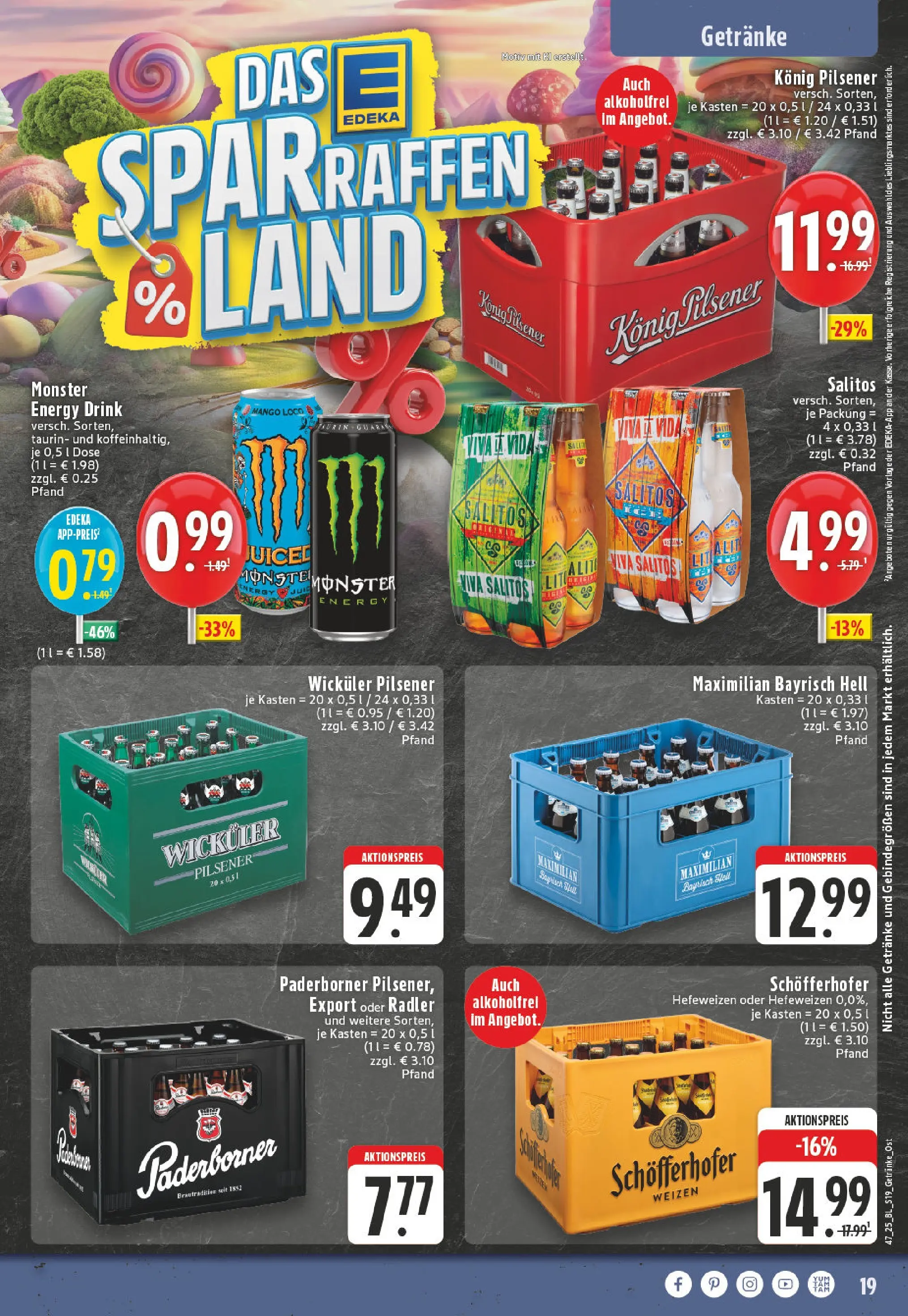 Edeka prospekt Borgholzhausen	 (ab 17.11.2025) » Angebote Online | Seite: 19 | Produkte: Konig pilsener, Monster, Radler, Mango