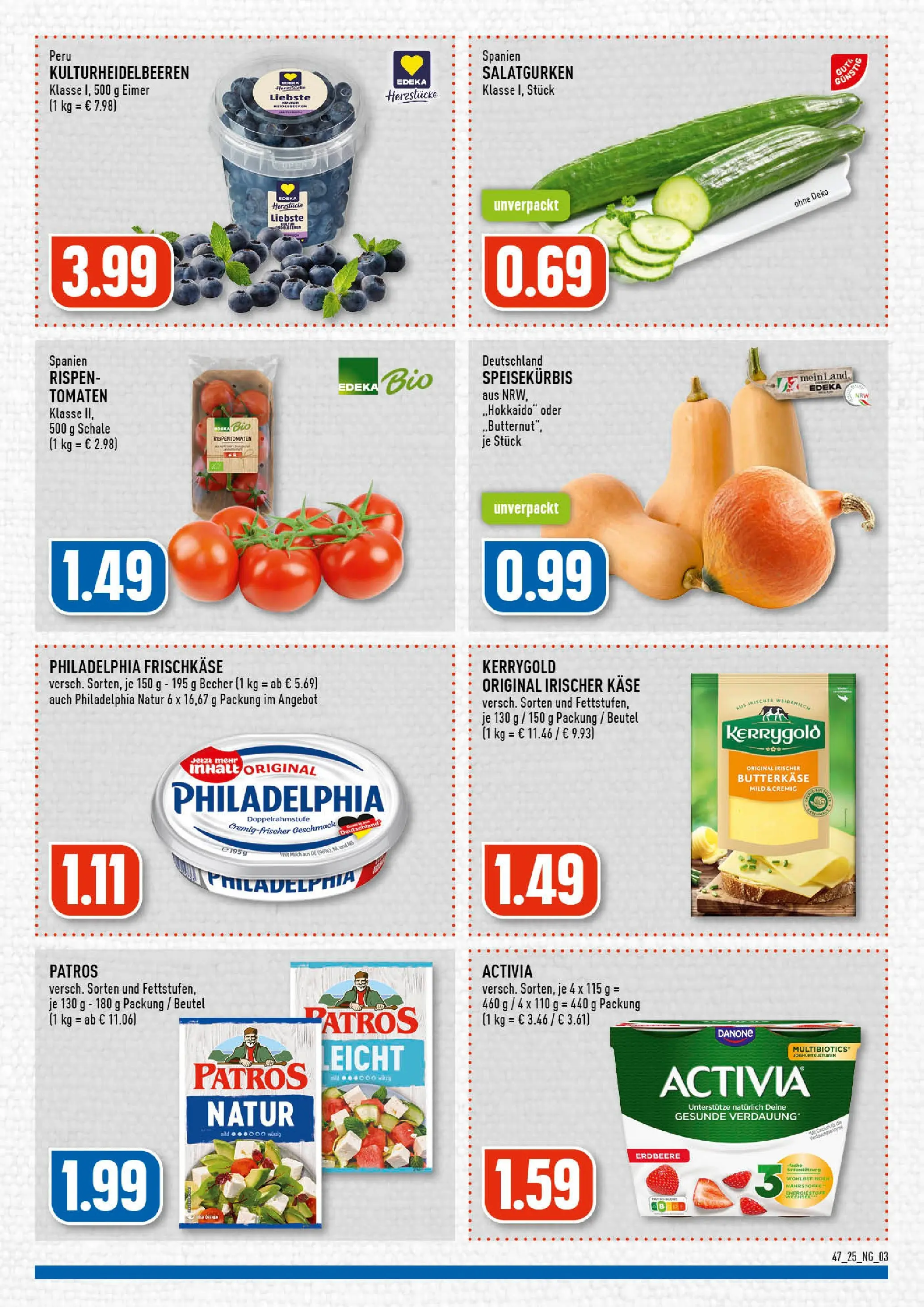 Edeka prospekt Wermelskirchen	 (ab 17.11.2025) » Angebote Online | Seite: 3 | Produkte: Activia, Feta, Tomaten, Patros