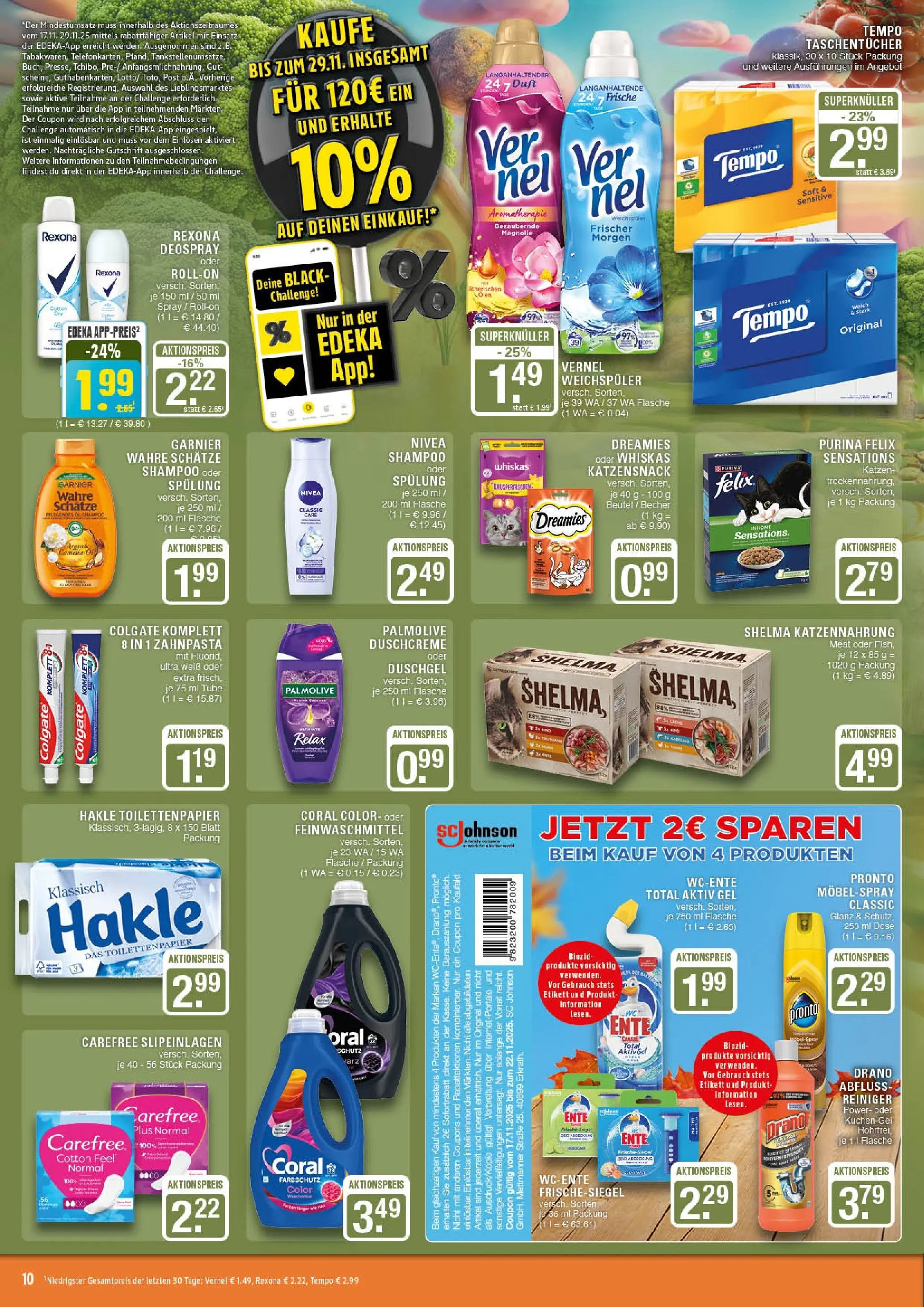 Edeka prospekt Marl	 (ab 17.11.2025) » Angebote Online | Seite: 10 | Produkte: Coral, Shampoo, Spülung, Toilettenpapier