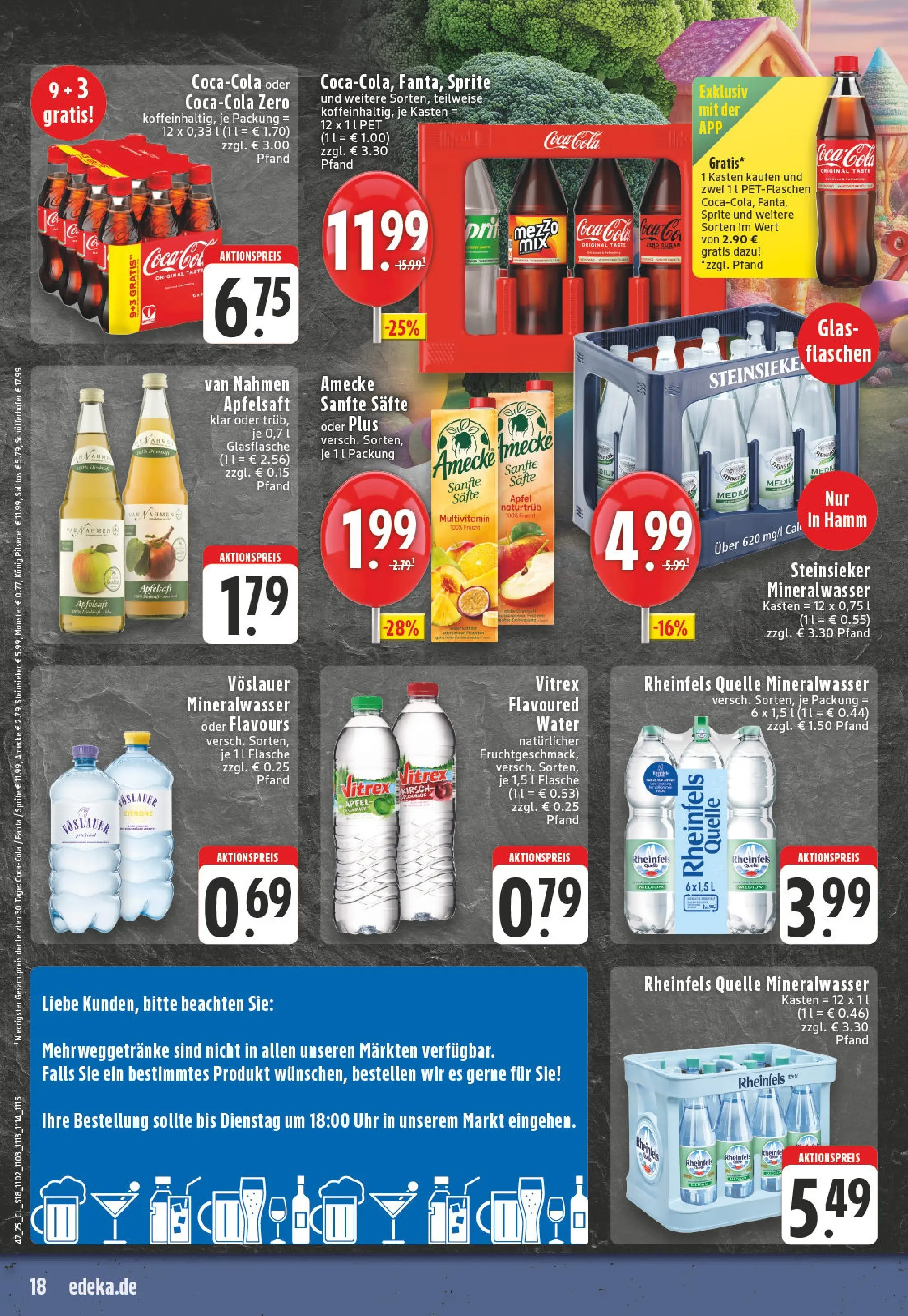Edeka prospekt Arnsberg-Neheim	 (ab 17.11.2025) » Angebote Online | Seite: 18 | Produkte: Coca cola, Konig pilsener, Mineralwasser, Uhr
