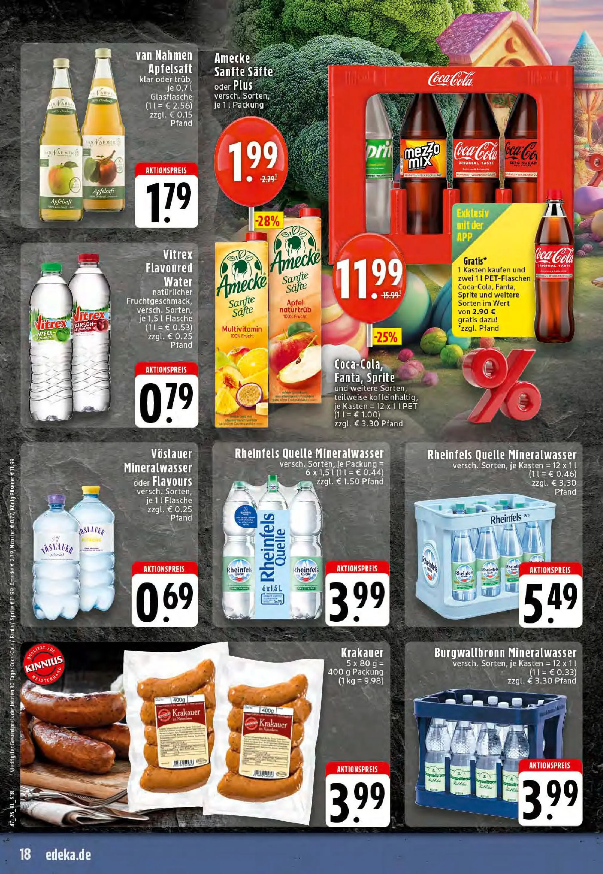Edeka prospekt Recke	 (ab 17.11.2025) » Angebote Online | Seite: 18 | Produkte: Sprite, Apfelsaft, Monster, Rheinfels quelle