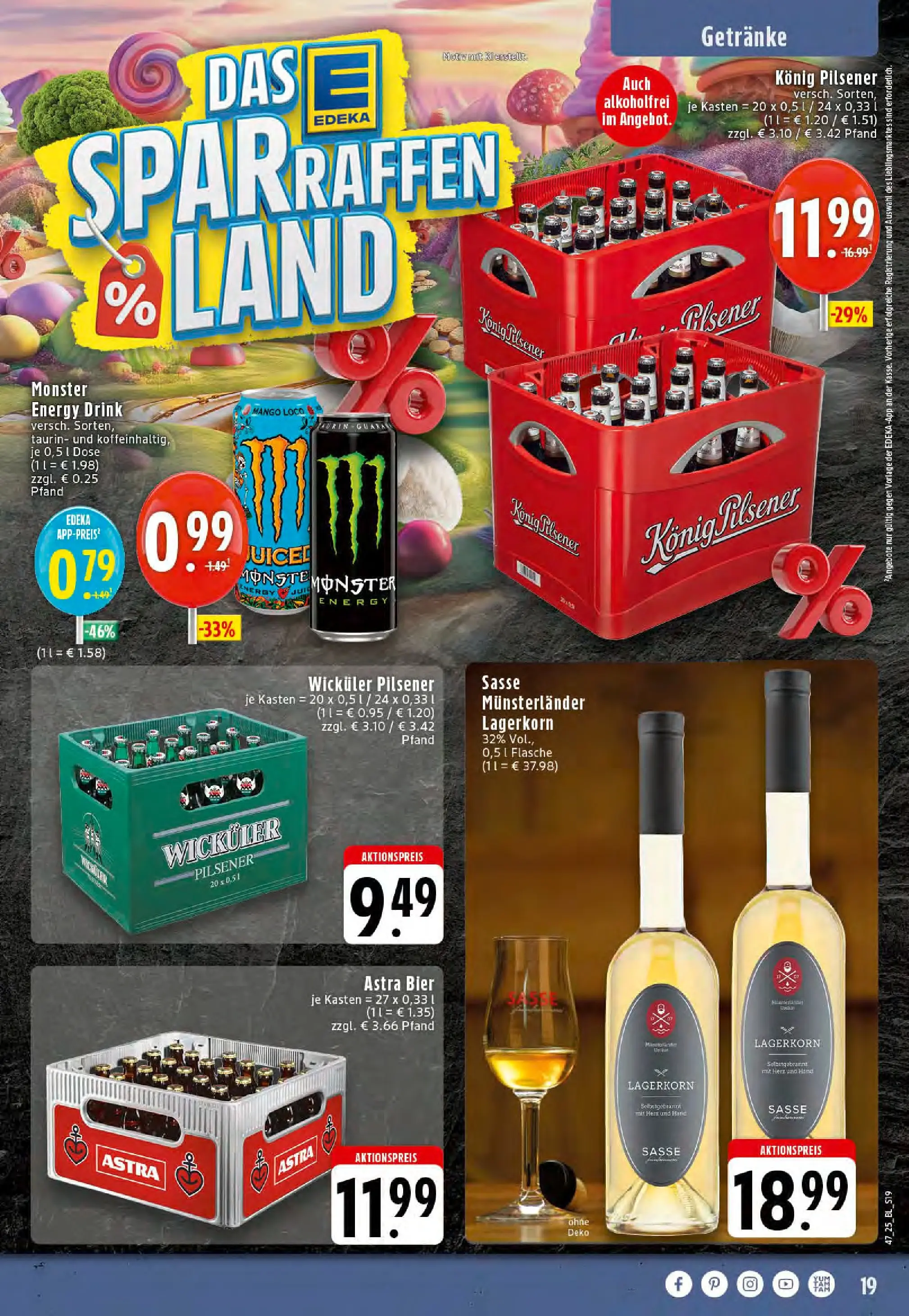 Edeka prospekt Recke	 (ab 17.11.2025) » Angebote Online | Seite: 19 | Produkte: Konig pilsener, Bier, Astra, Mango