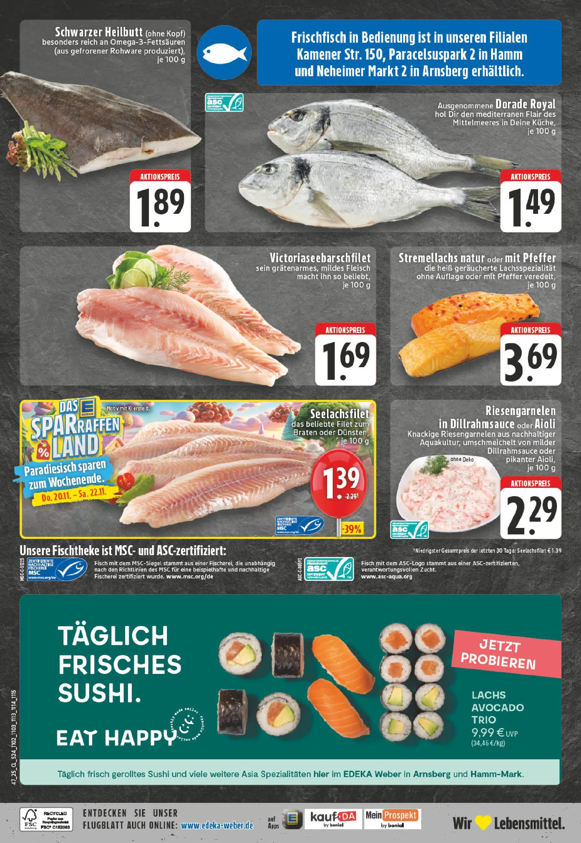 Edeka prospekt Arnsberg-Neheim	 (ab 17.11.2025) » Angebote Online | Seite: 24 | Produkte: Fisch, Lachs, Pfeffer, Fleisch