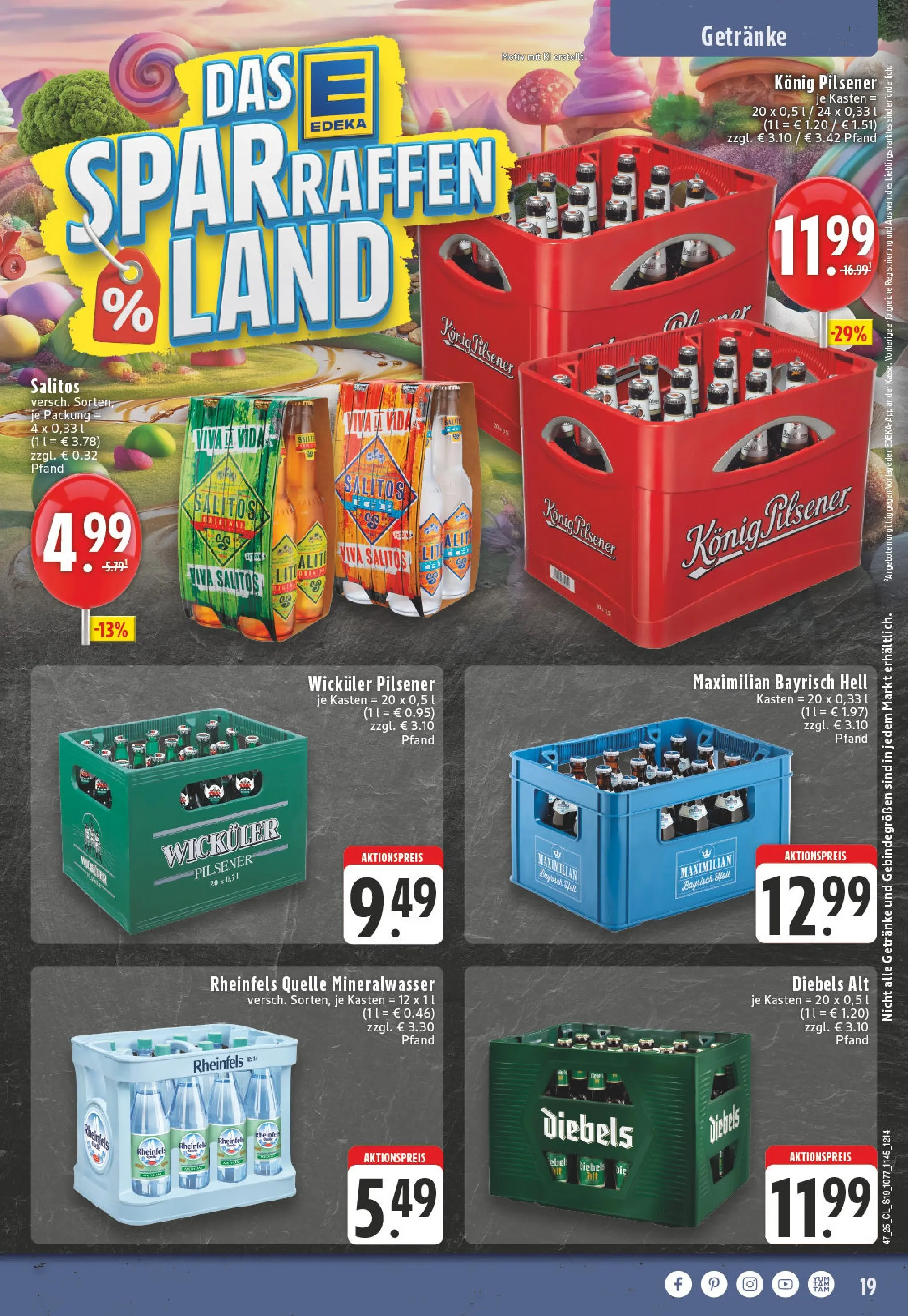 Edeka prospekt Herne	 (ab 17.11.2025) » Angebote Online | Seite: 19 | Produkte: Konig pilsener, Mineralwasser, Diebels, Rheinfels quelle