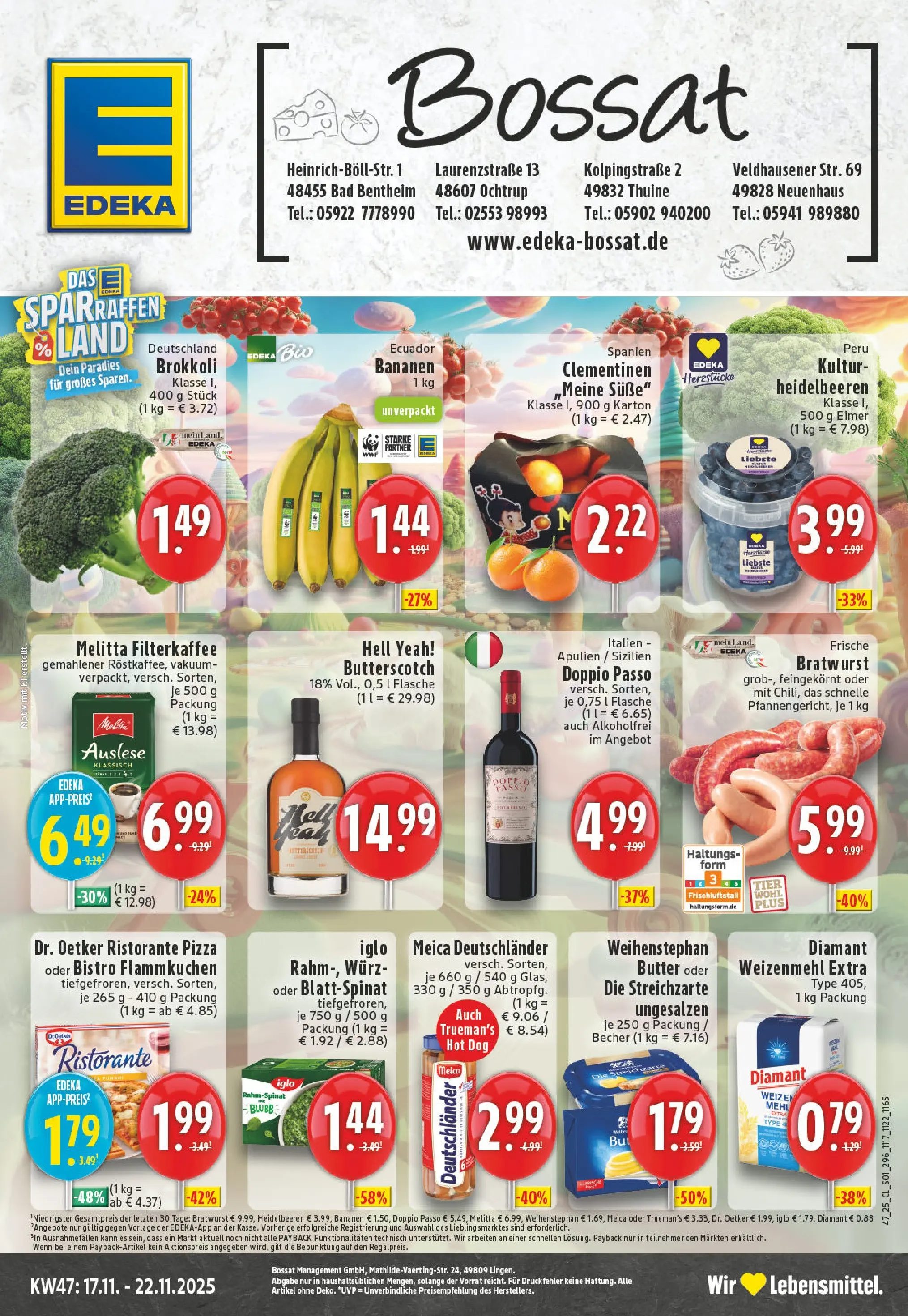 Edeka prospekt Ochtrup	 (ab 17.11.2025) » Angebote Online | Seite: 1 | Produkte: Iglo, Bananen, Heidelbeeren, Doppio Passo
