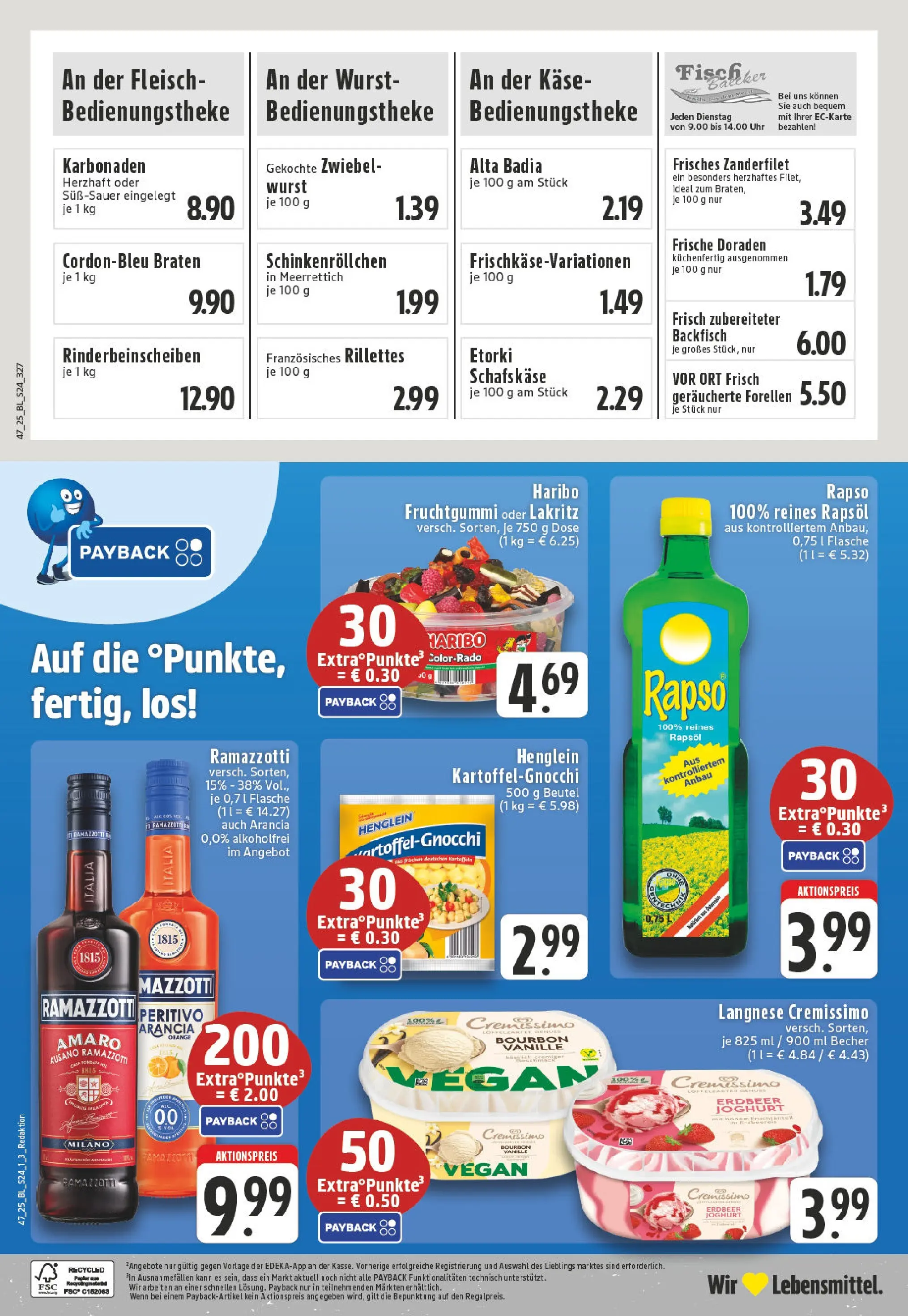 Edeka prospekt Dinslaken-Hiesfeld	 (ab 17.11.2025) » Angebote Online | Seite: 24 | Produkte: Langnese, Langnese cremissimo, Bourbon, Uhr