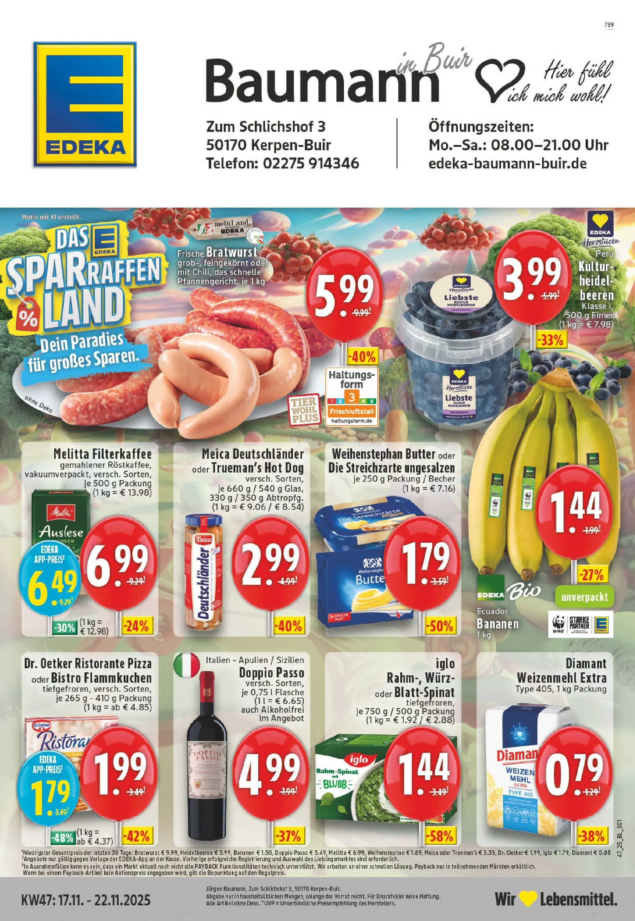 Edeka prospekt Kerpen	 (ab 17.11.2025) » Angebote Online | Seite: 1 | Produkte: Mehl, Iglo, Pizza, Telefon