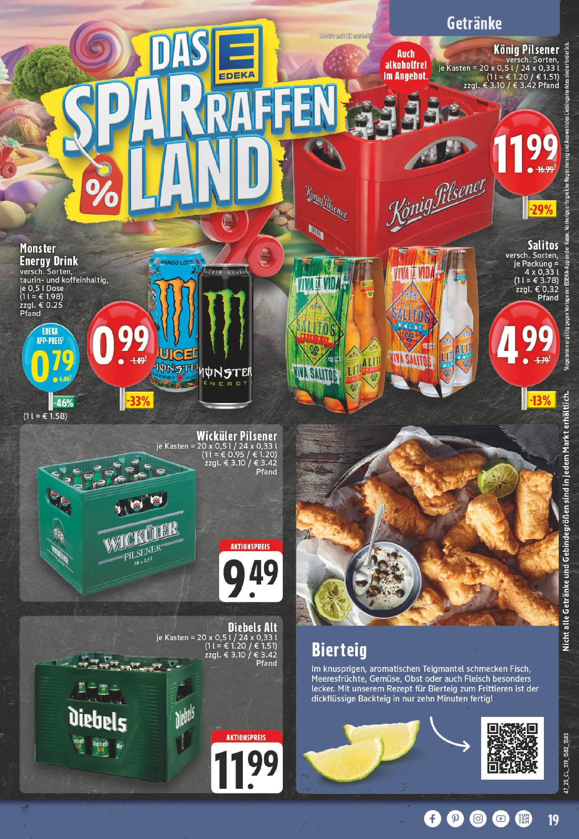 Edeka prospekt Oelde	 (ab 17.11.2025) » Angebote Online | Seite: 19 | Produkte: Konig pilsener, Energy, Obst, Diebels