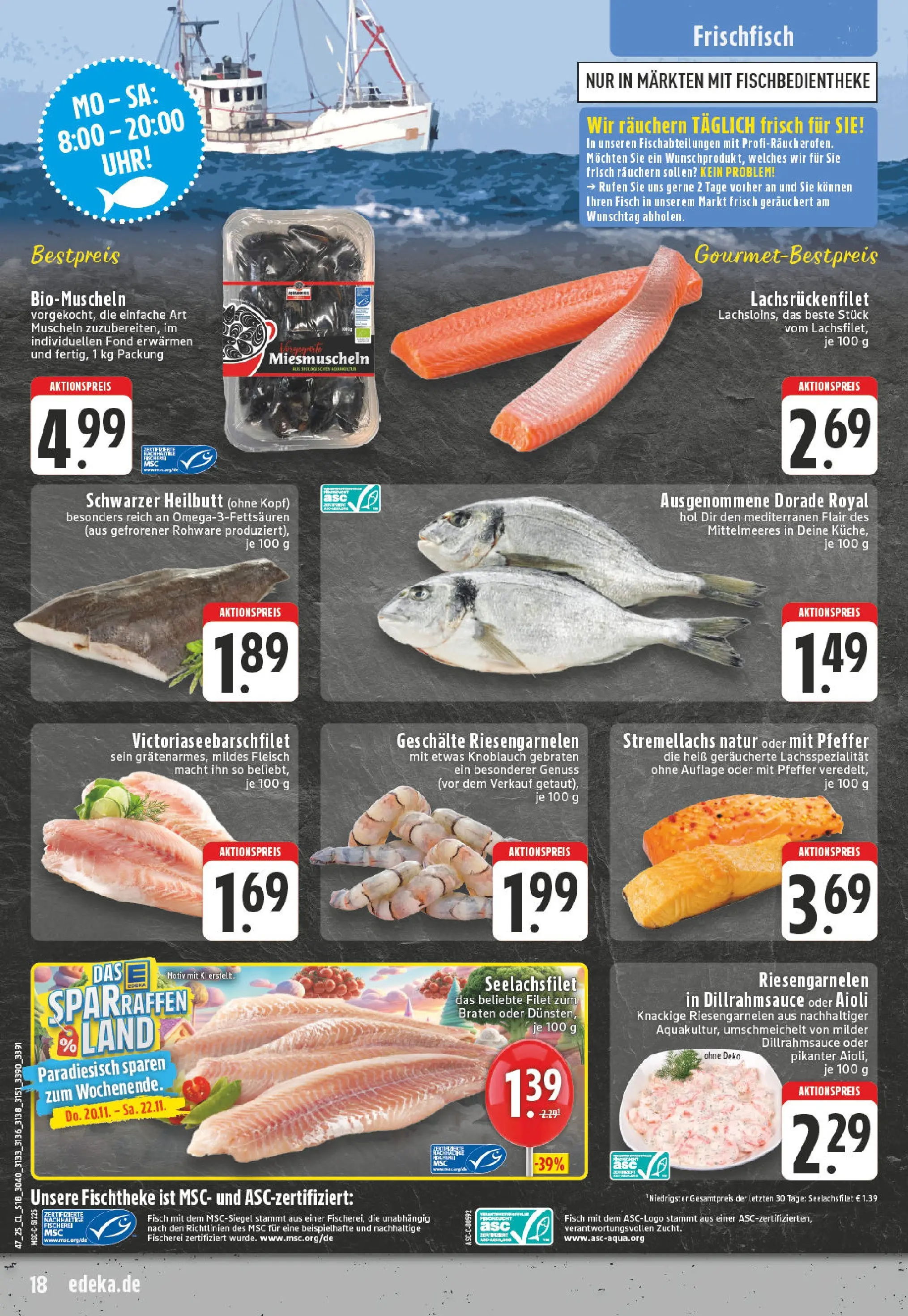 Edeka prospekt Geldern	 (ab 17.11.2025) » Angebote Online | Seite: 18 | Produkte: Fisch, Knoblauch, Fleisch, Uhr
