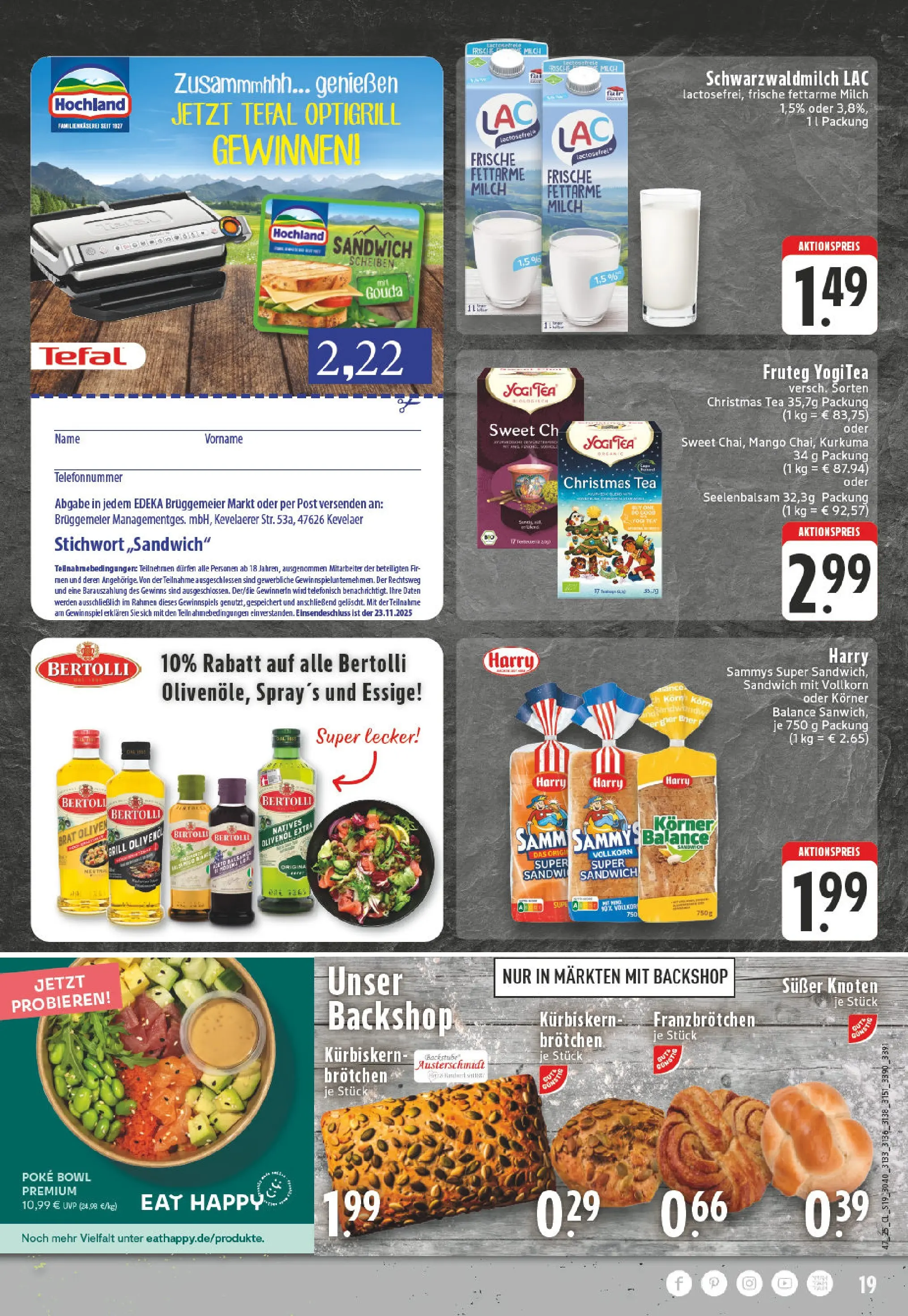 Edeka prospekt Geldern	 (ab 17.11.2025) » Angebote Online | Seite: 19 | Produkte: Milch, Gouda, Olivenol, Mango