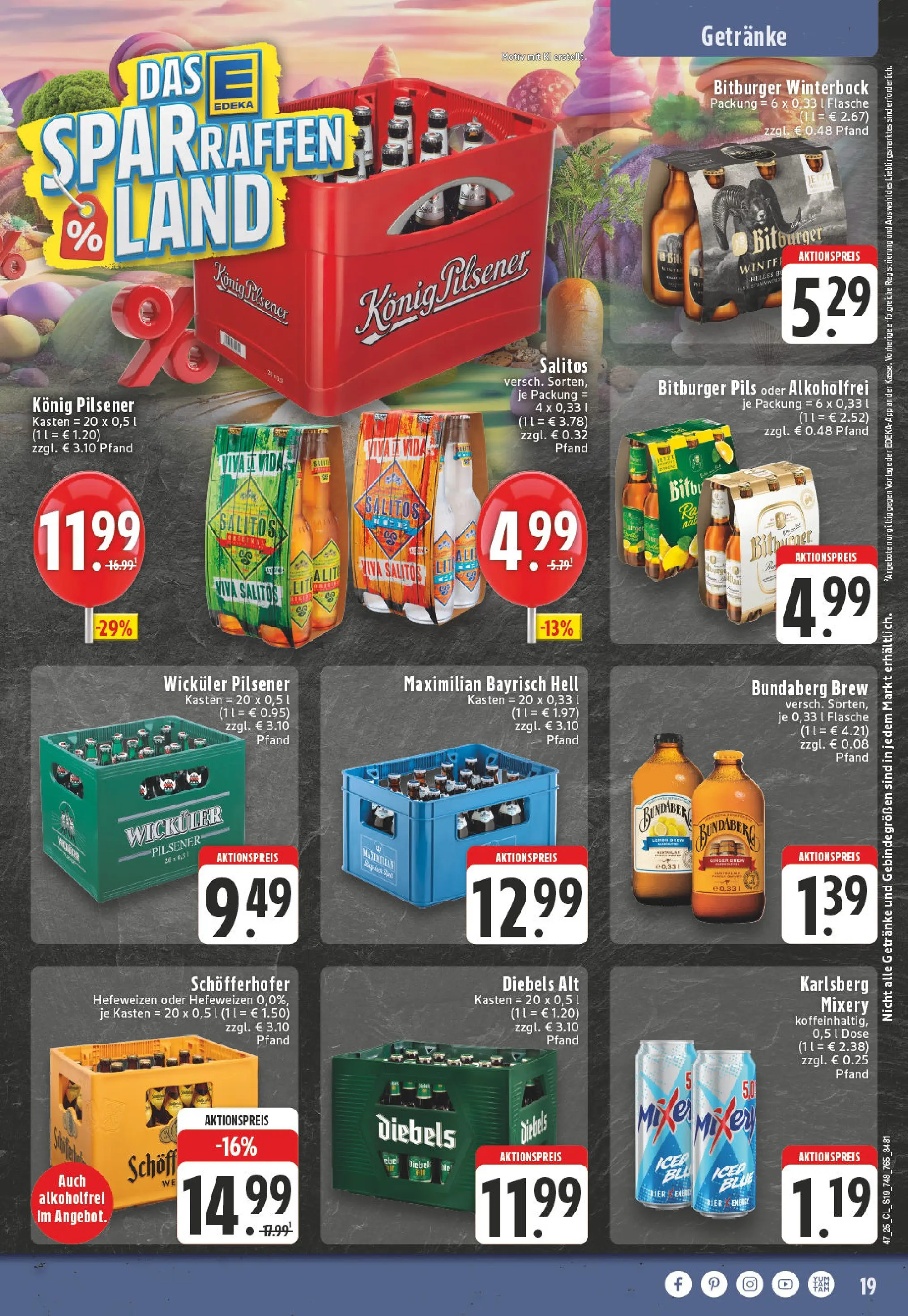 Edeka prospekt Mönchengladbach-Rheydt	 (ab 17.11.2025) » Angebote Online | Seite: 19 | Produkte: Bitburger, Konig pilsener, Bier, Diebels