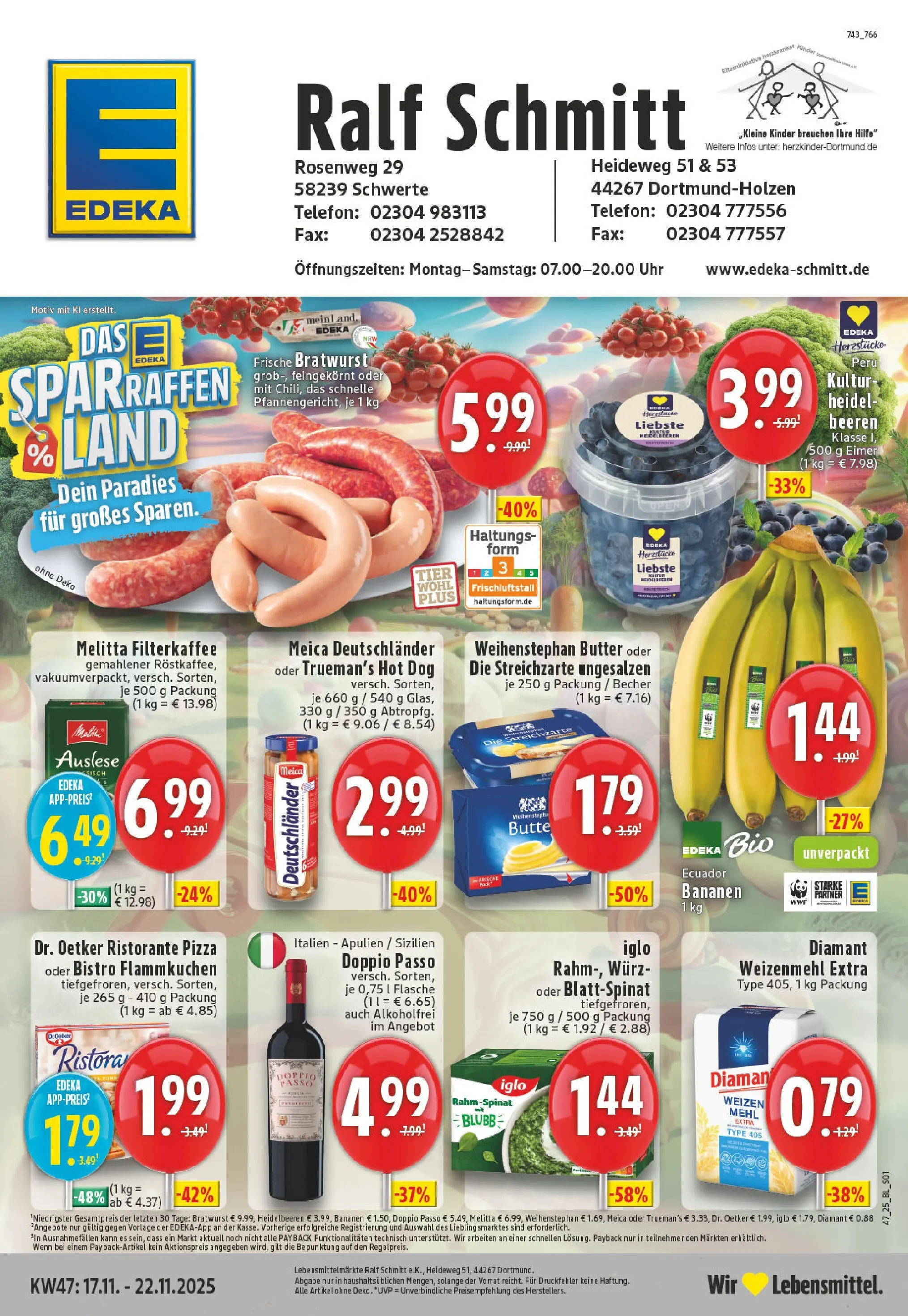 Edeka prospekt Dortmund-Holzen	 (ab 17.11.2025) » Angebote Online | Seite: 1 | Produkte: Ristorante, Mehl, Butter, Bananen