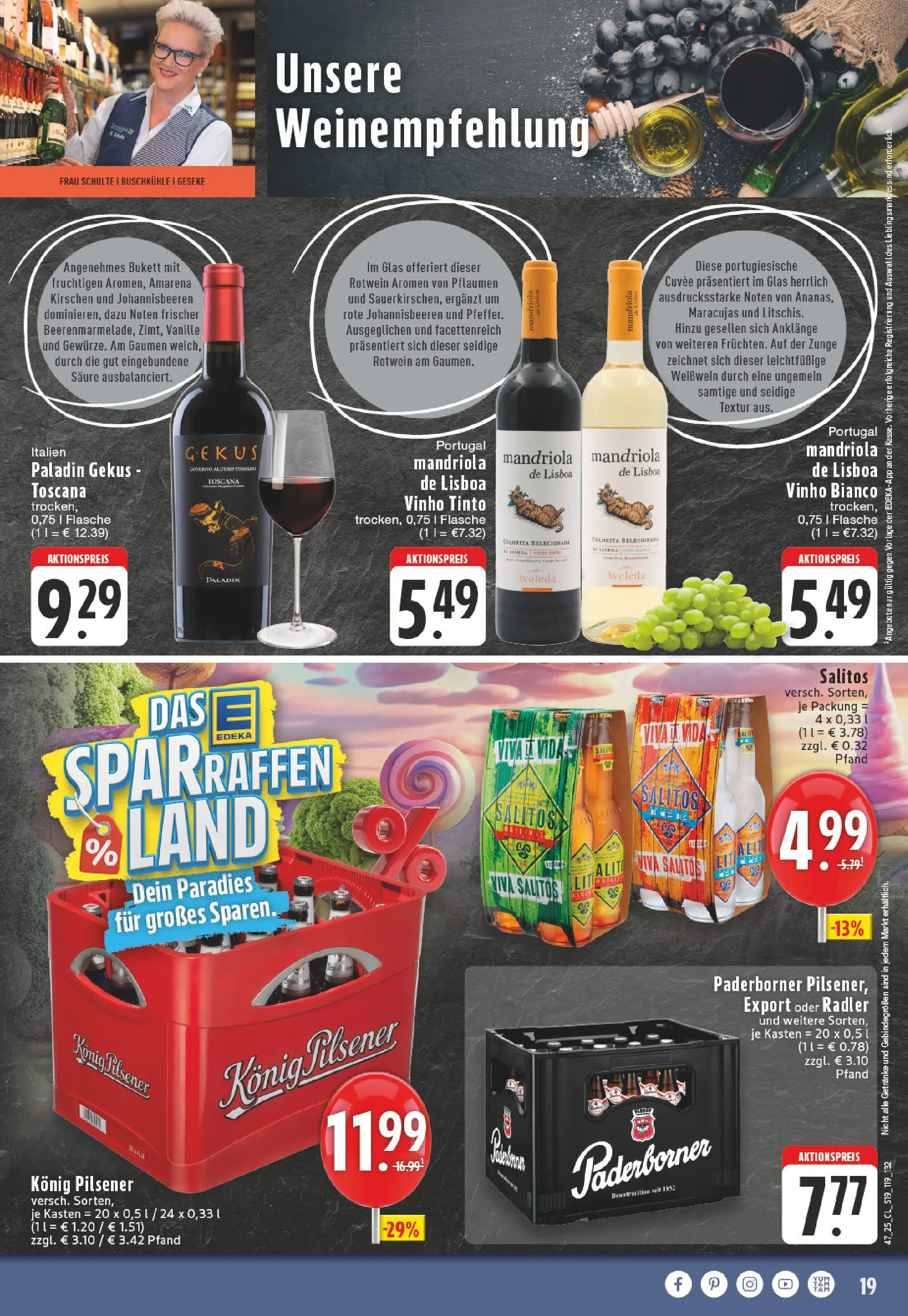 Edeka prospekt Rüthen	 (ab 17.11.2025) » Angebote Online | Seite: 19 | Produkte: Pflaumen, Konig pilsener, Rotwein, Kirschen