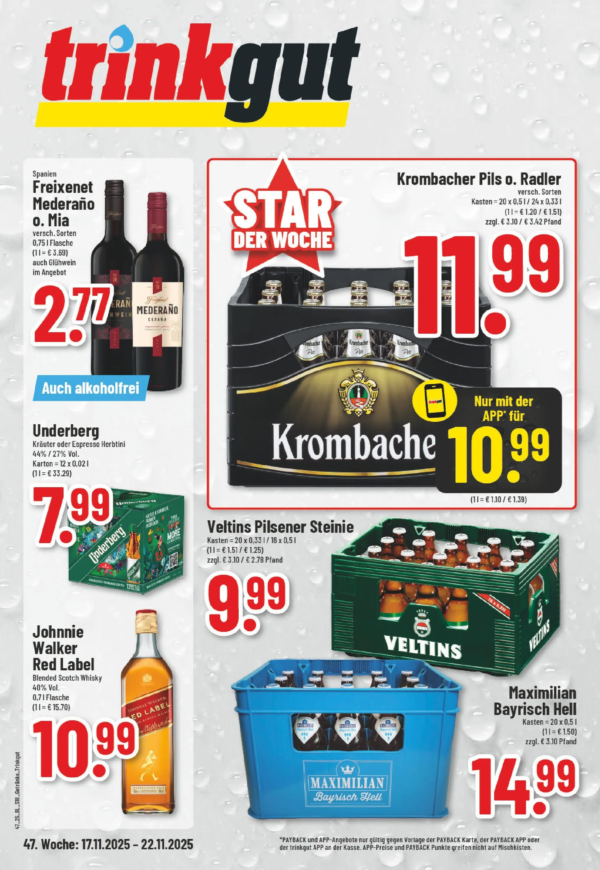 Edeka prospekt Wassenberg	 (ab 17.11.2025) » Angebote Online | Seite: 18 | Produkte: Freixenet, Freixenet mederano, Krombacher, Underberg