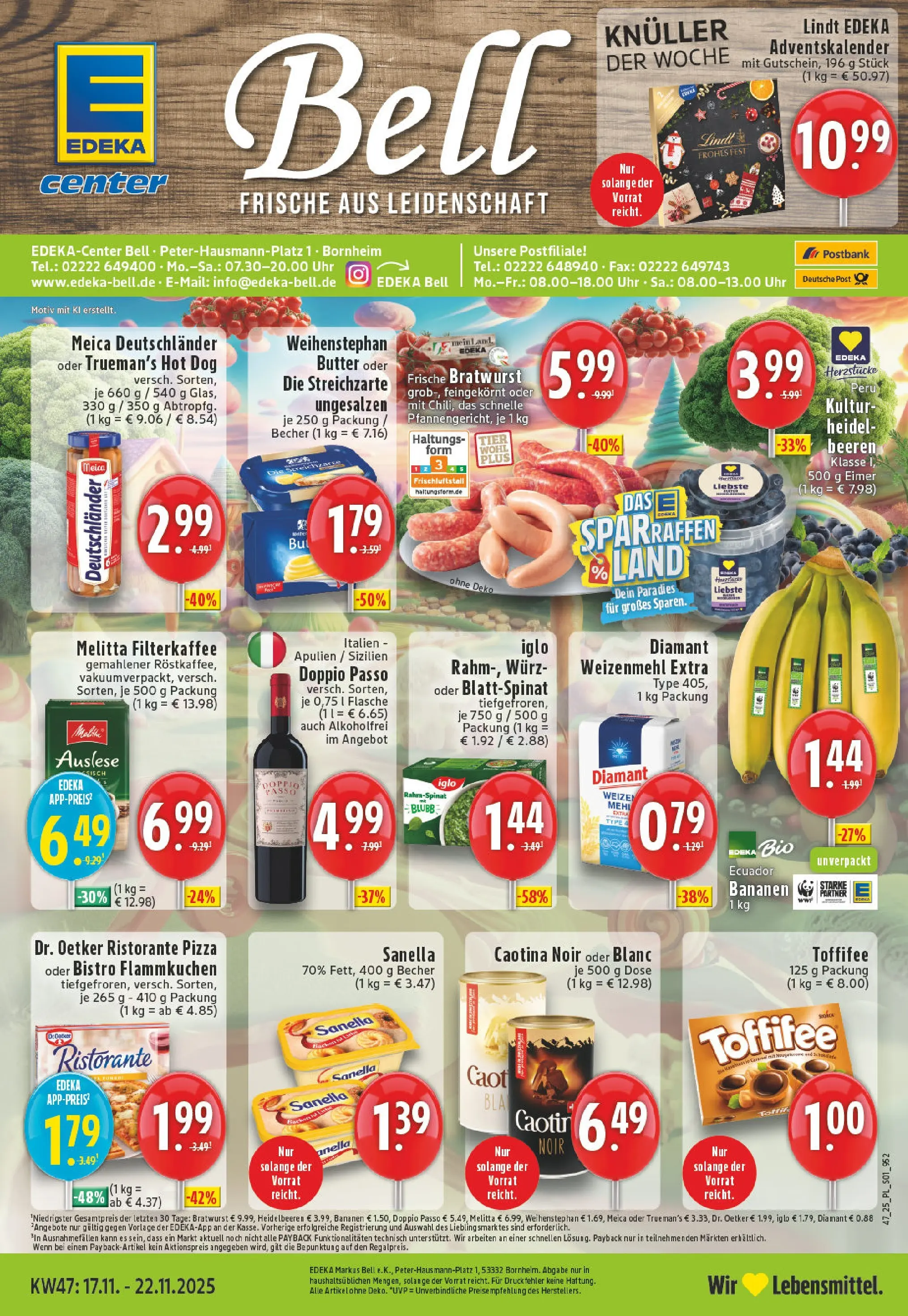 Edeka prospekt Bornheim	 (ab 17.11.2025) » Angebote Online | Seite: 1 | Produkte: Ristorante, Margarine, Weizenmehl, Lindt