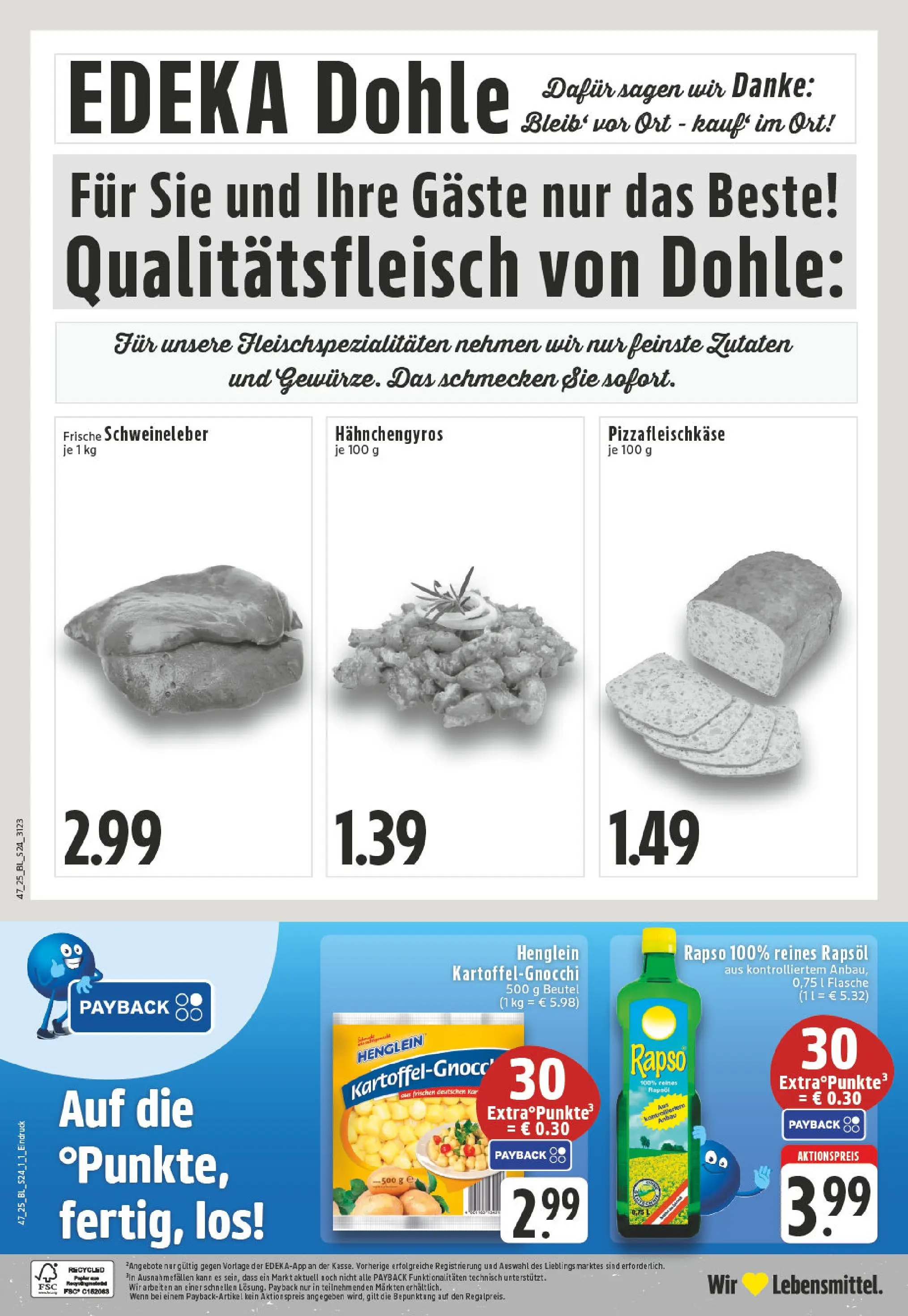 Edeka prospekt Hopsten	 (ab 17.11.2025) » Angebote Online | Seite: 24 | Produkte: Rapsöl, Gyros