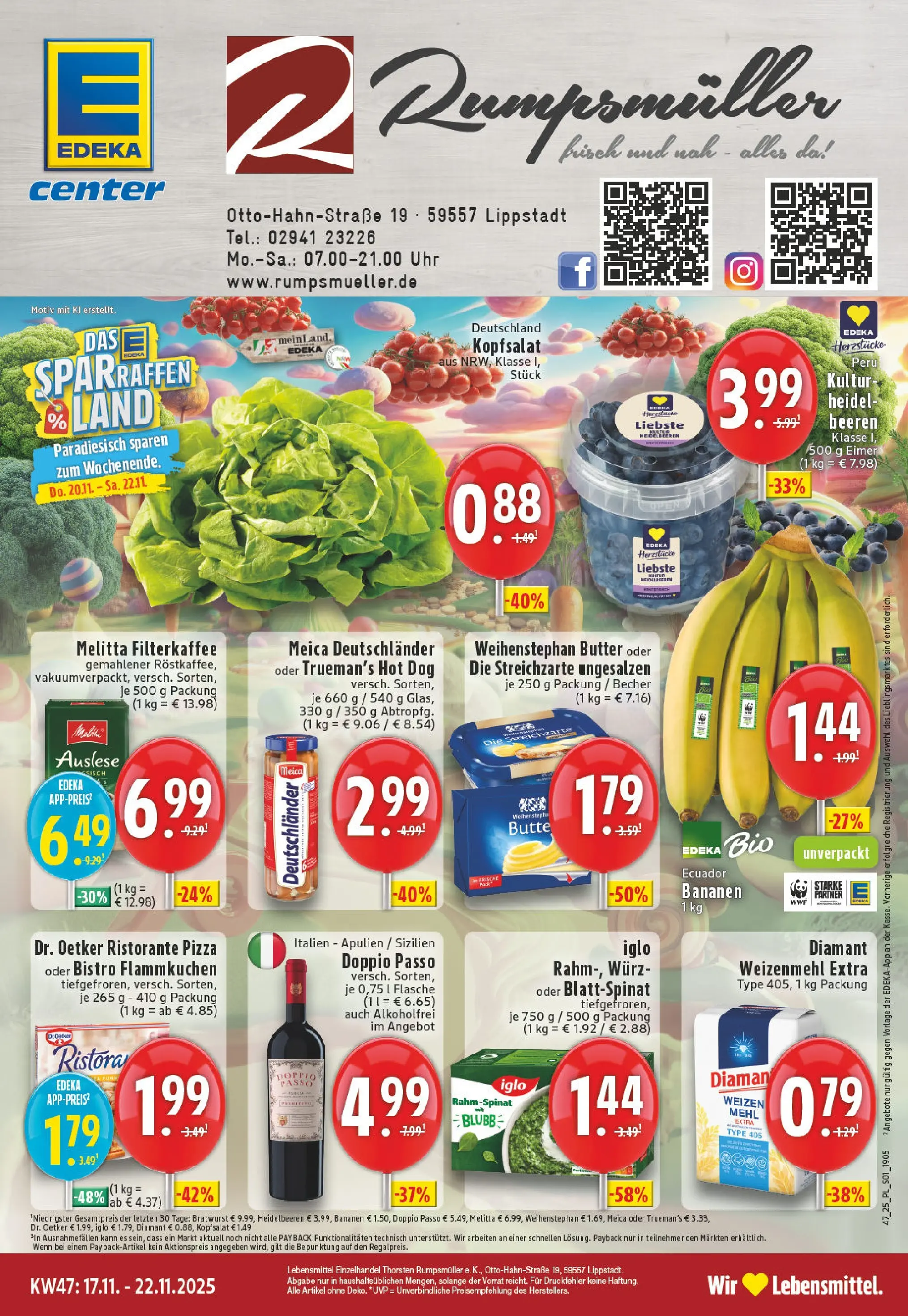 Edeka prospekt Lippstadt	 (ab 17.11.2025) » Angebote Online | Seite: 1 | Produkte: Ristorante, Iglo, Weizenmehl, Pizza