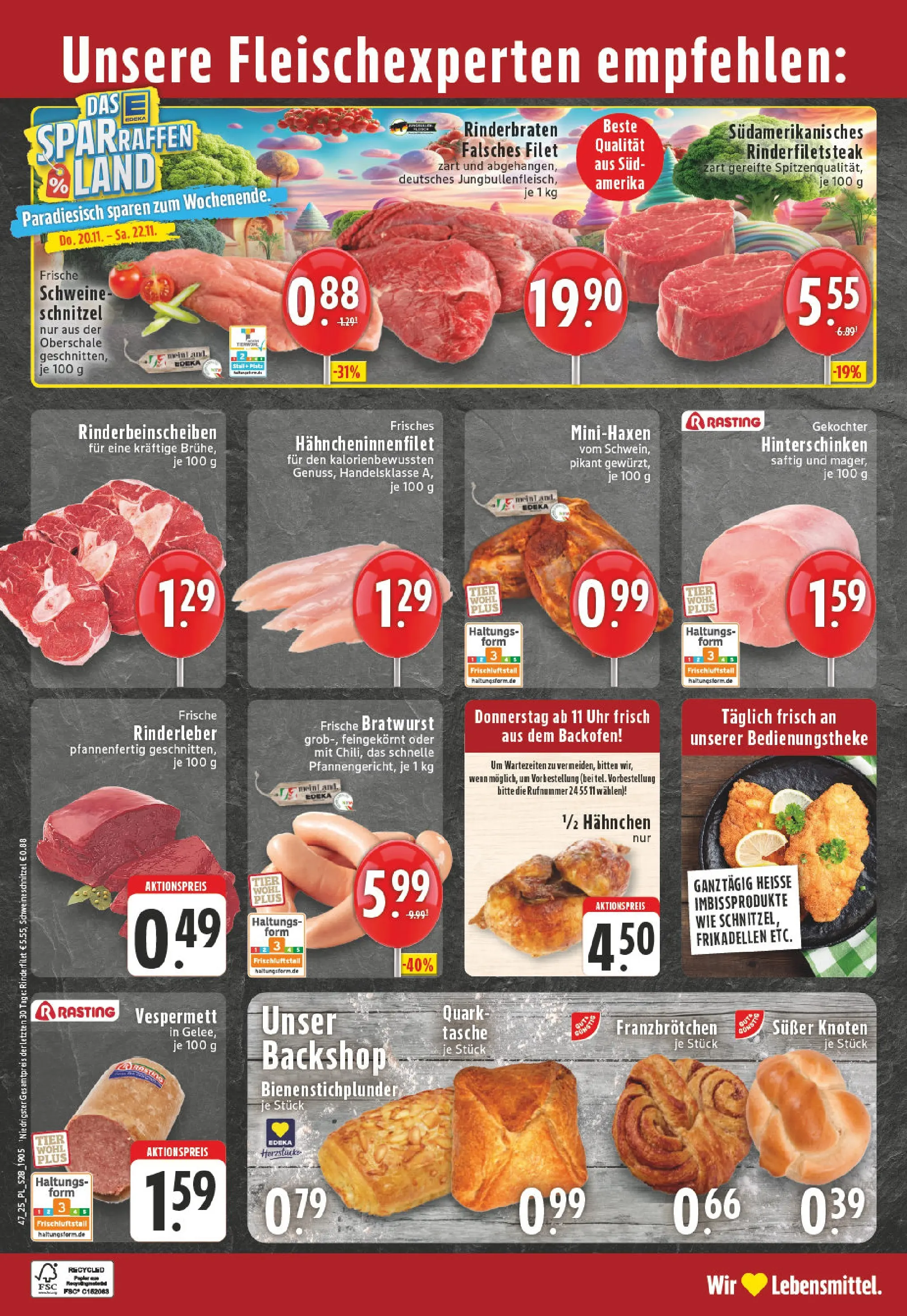Edeka prospekt Lippstadt	 (ab 17.11.2025) » Angebote Online | Seite: 28 | Produkte: Hahnchen, Rinderfilet, Schnitzel, Steak