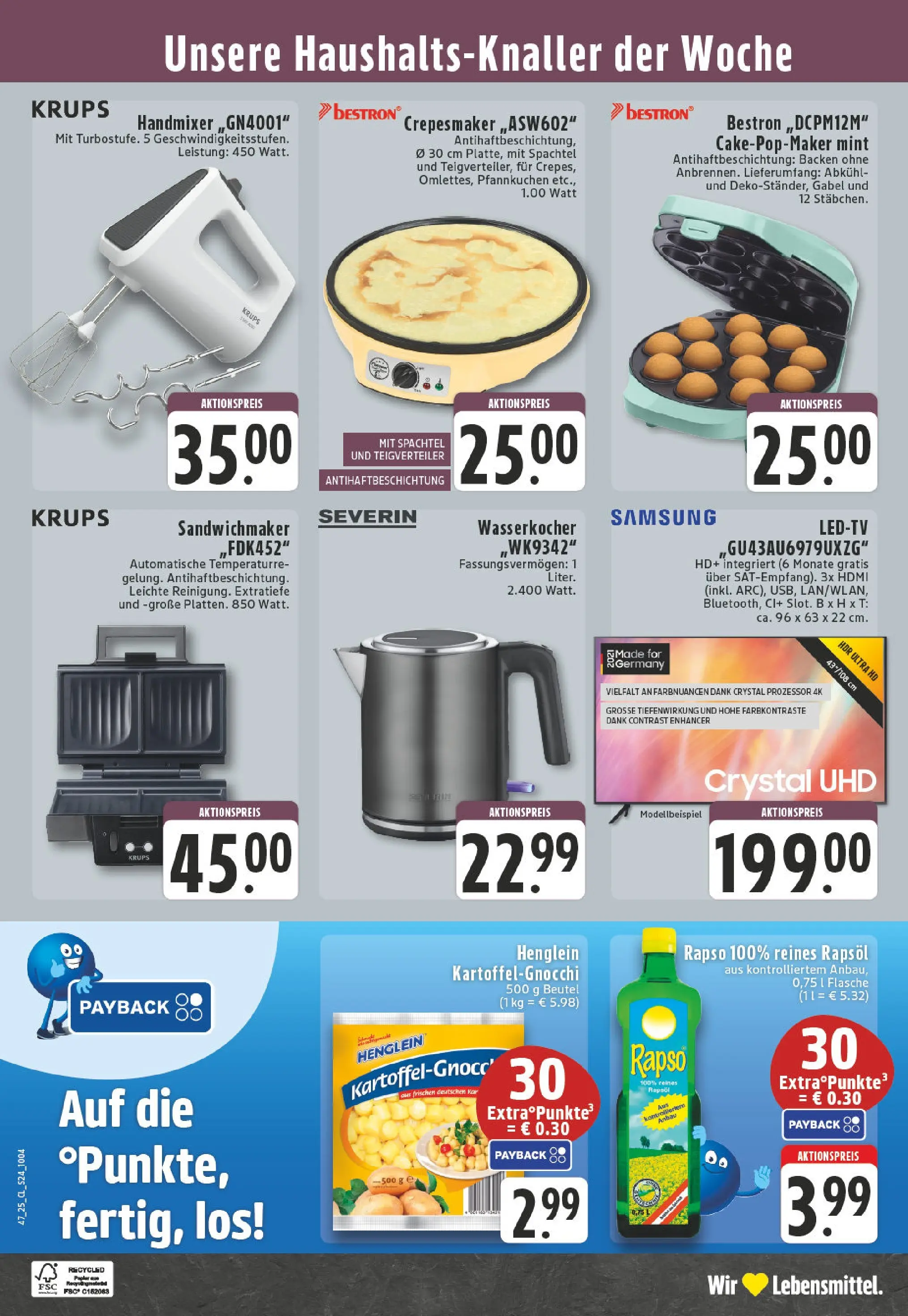 Edeka prospekt Versmold	 (ab 17.11.2025) » Angebote Online | Seite: 24 | Produkte: Wasserkocher, Sandwichmaker, Pfannkuchen, Samsung