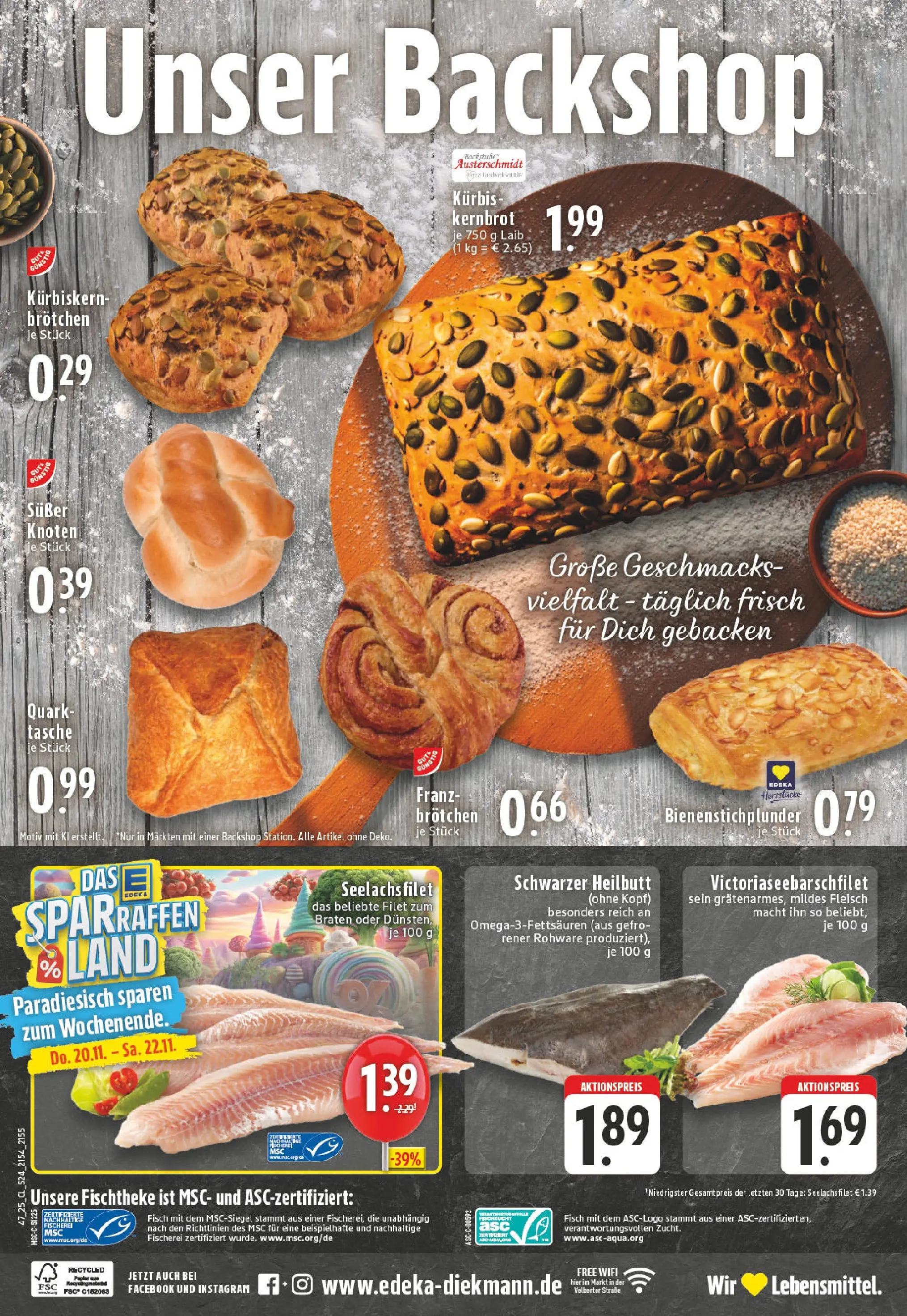 Edeka prospekt Essen-Werden	 (ab 17.11.2025) » Angebote Online | Seite: 24 | Produkte: Tasche, Quark, Kürbis, Fleisch